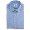 Blue and White Fine Stripe Spread Collar Dress Shirt