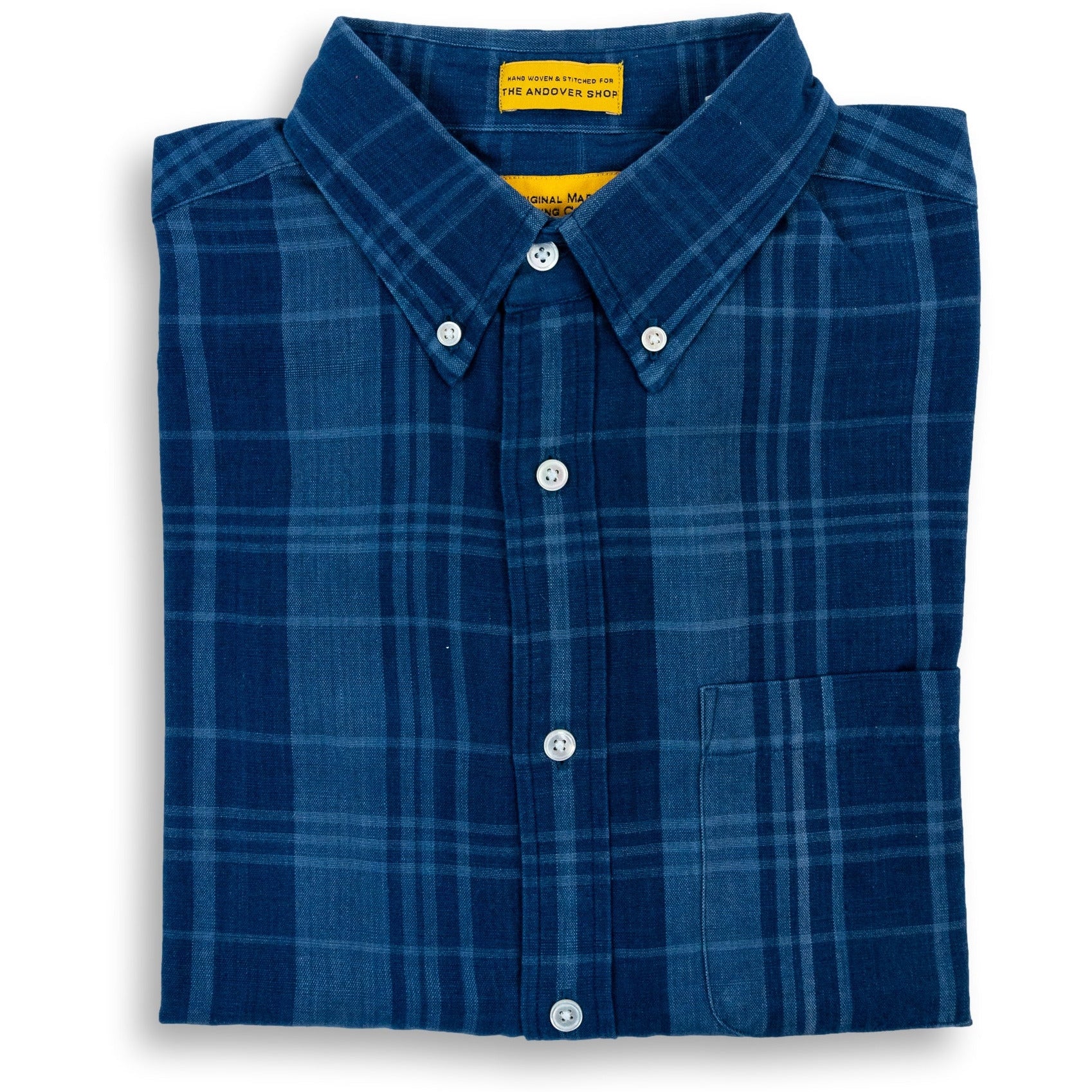 Indigo Plaid Button Down Madras Sport Shirt