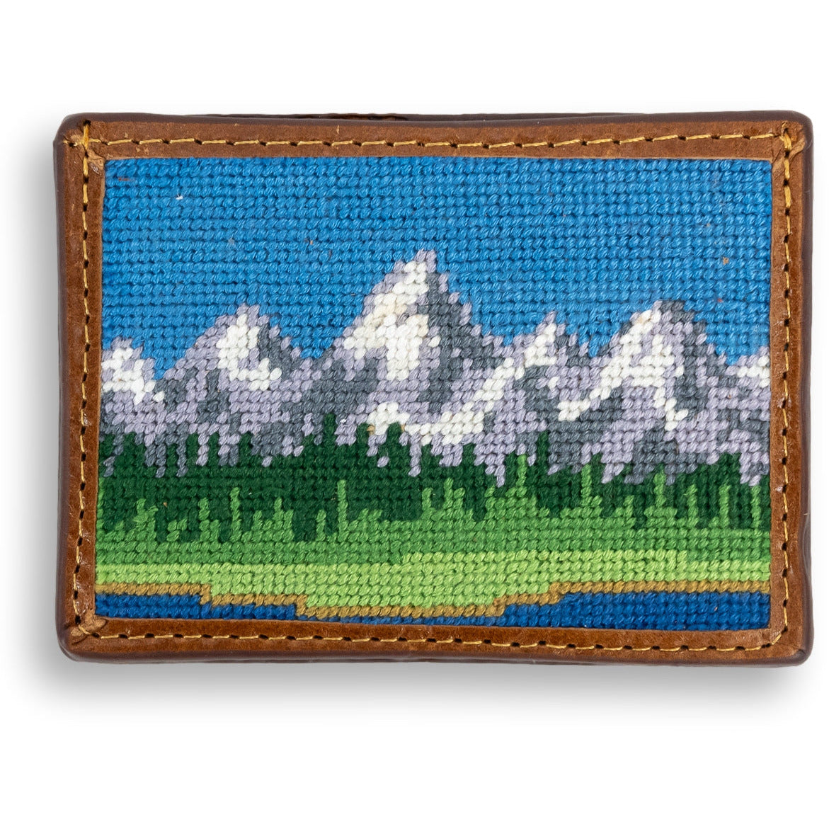 Tetons Needlepoint Card Wallet