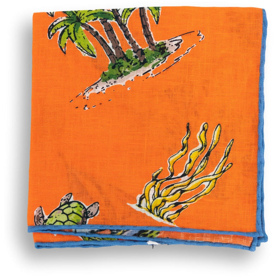 Caribbean Vacation Linen Pocket Square