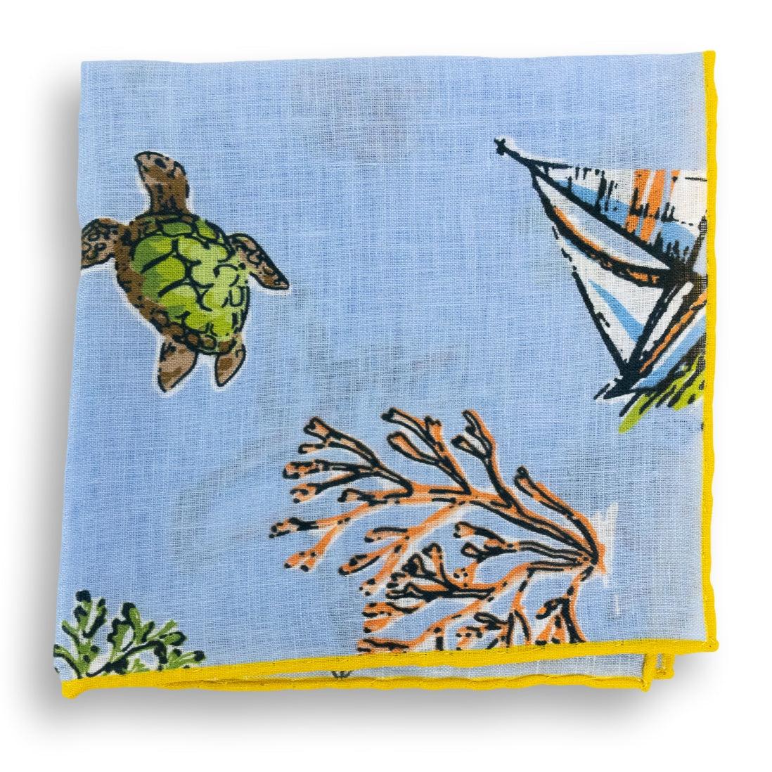 Caribbean Vacation Linen Pocket Square