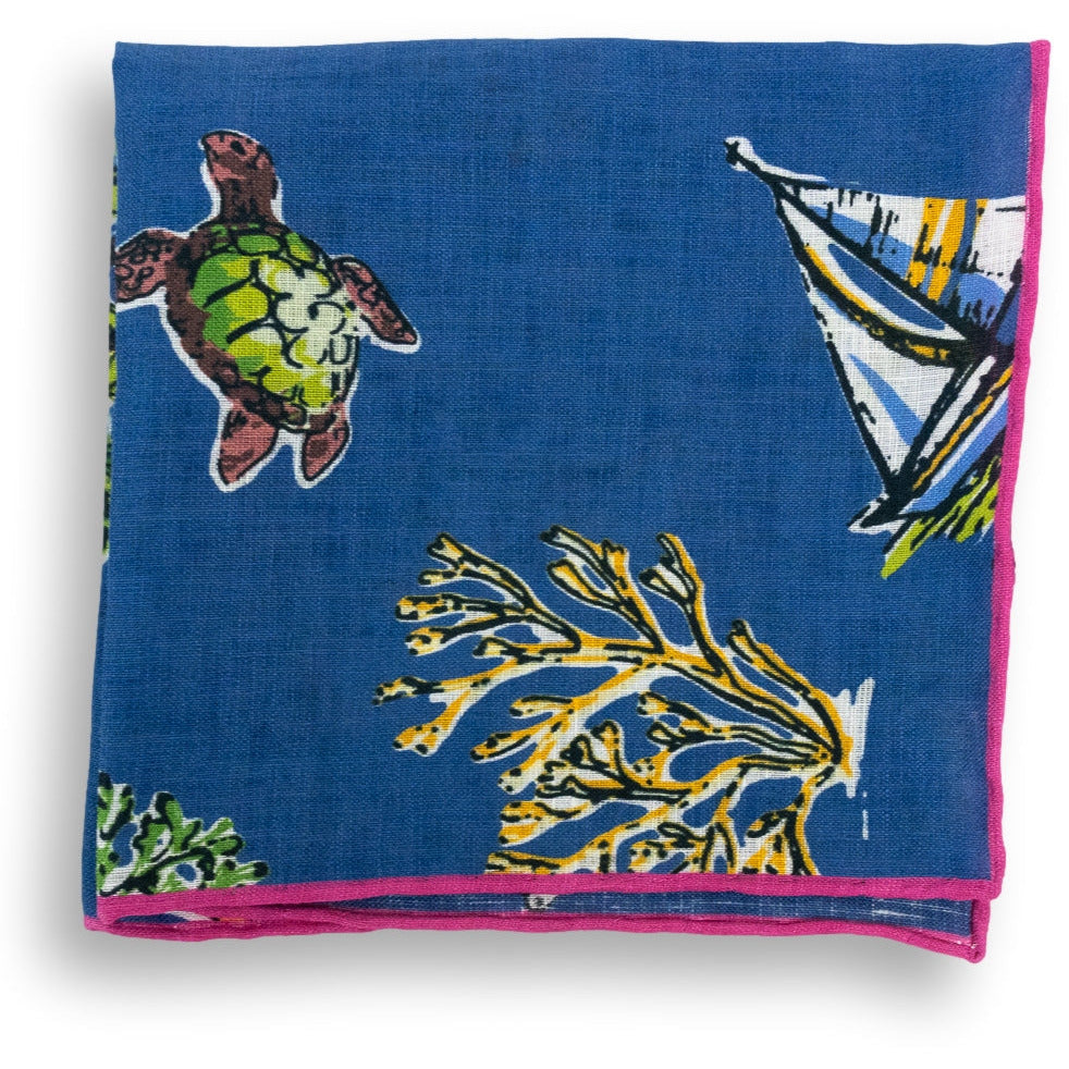 Caribbean Vacation Linen Pocket Square