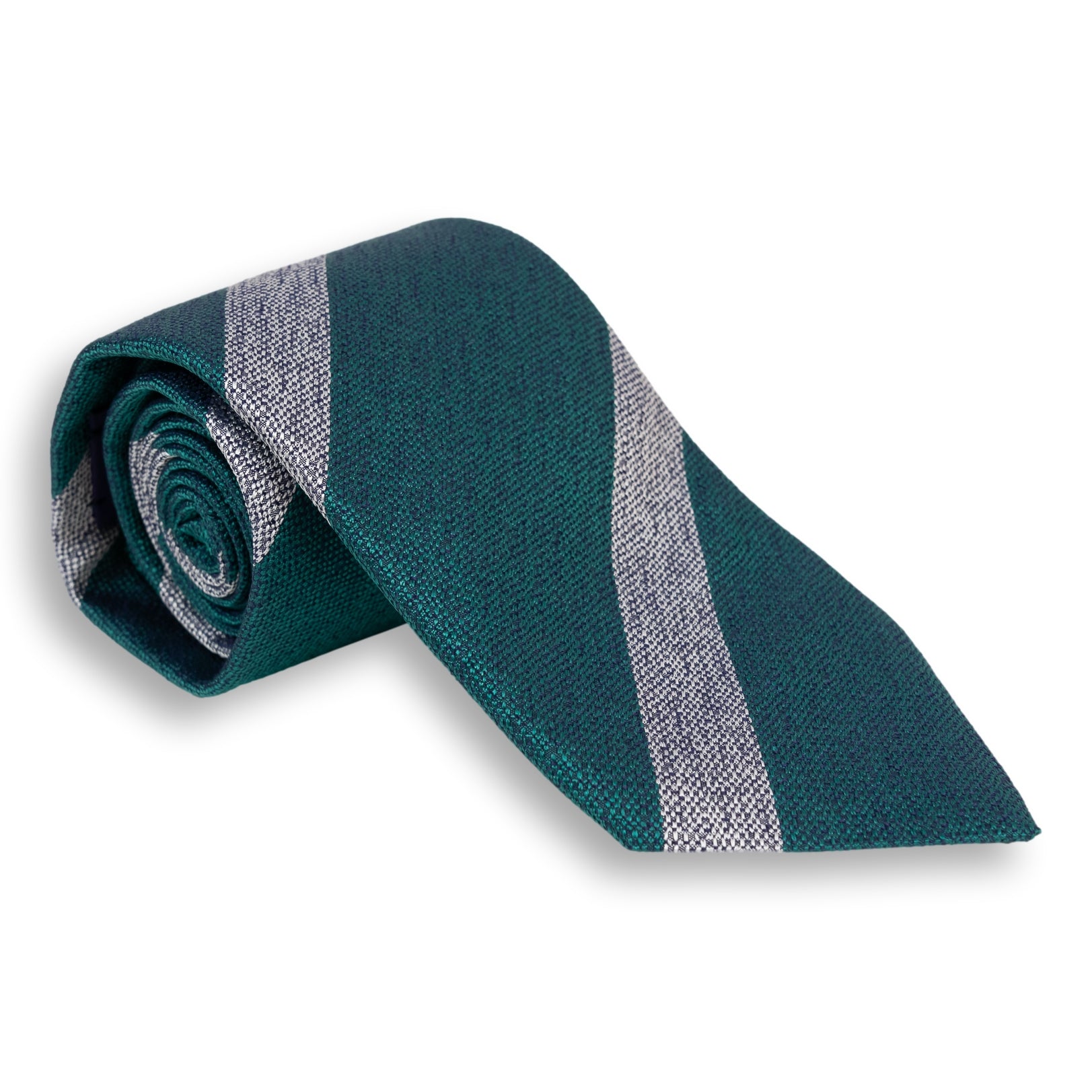 Basket Weave Stripe Silk Woven Tie