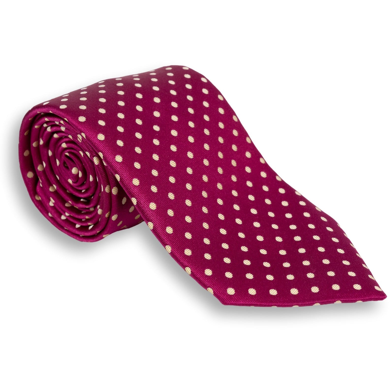 White Dot Woven Silk Tie