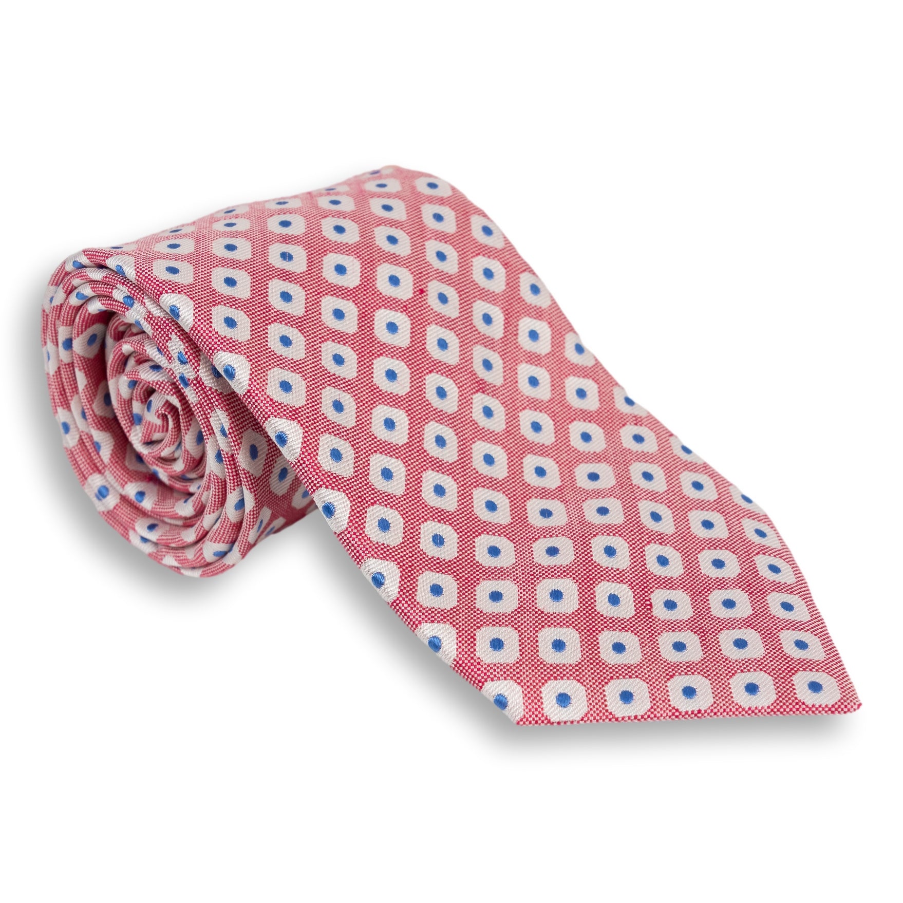 Diamond and Dot Silk Woven Tie