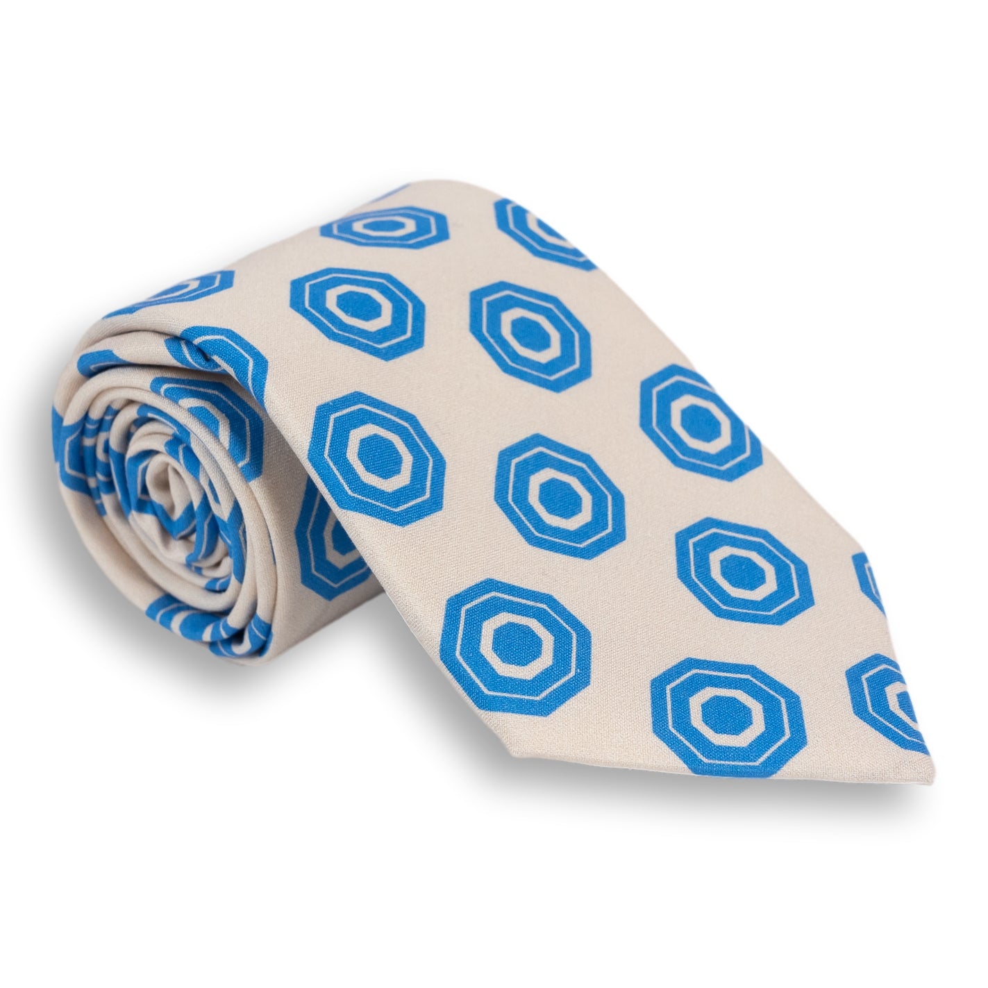 Abstract Octagon Silk Print Tie