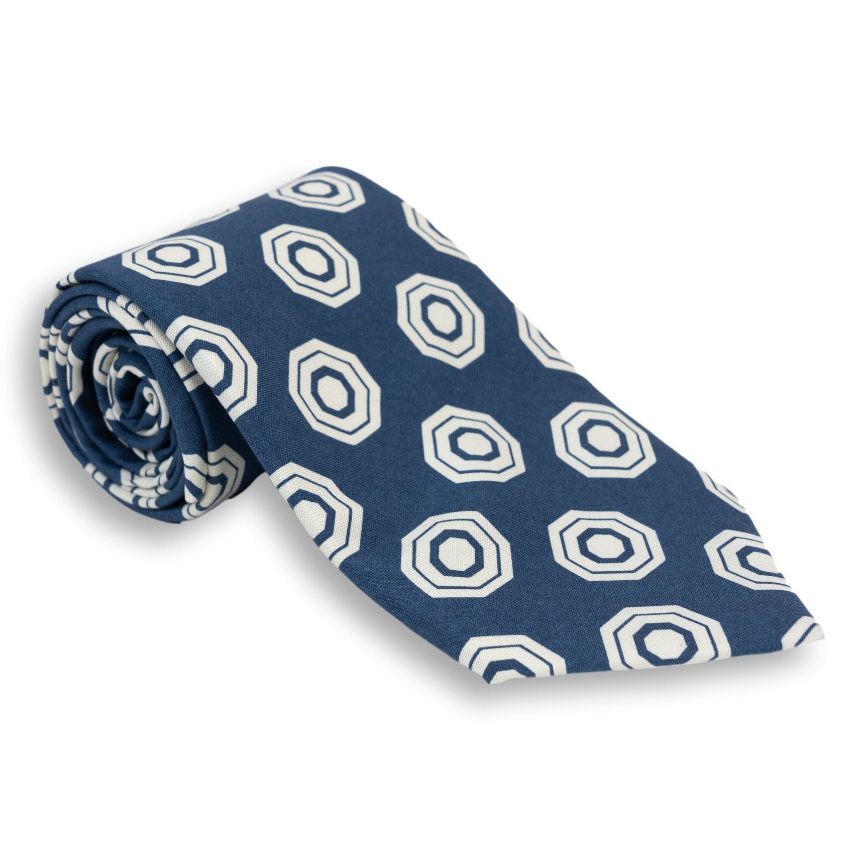 Abstract Octagon Silk Print Tie