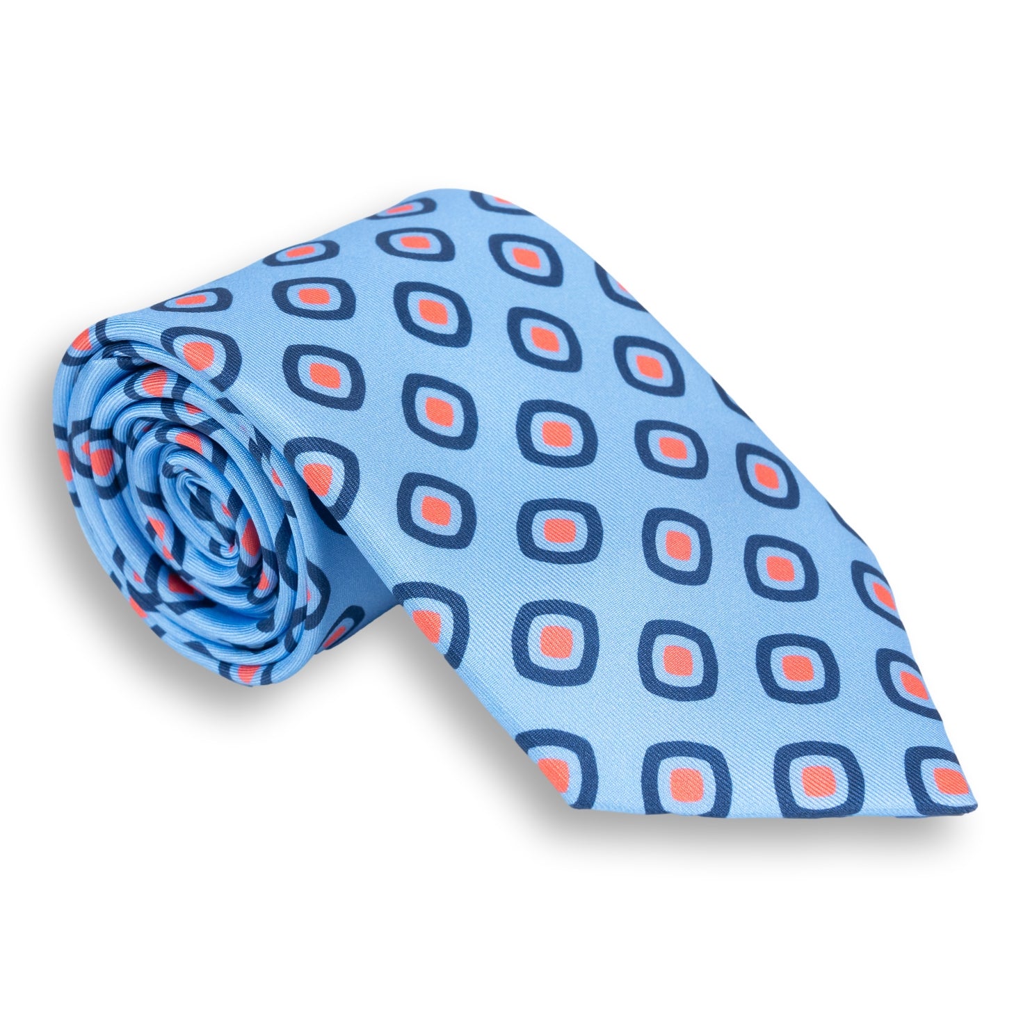 Abstract Diamond Silk Print Tie