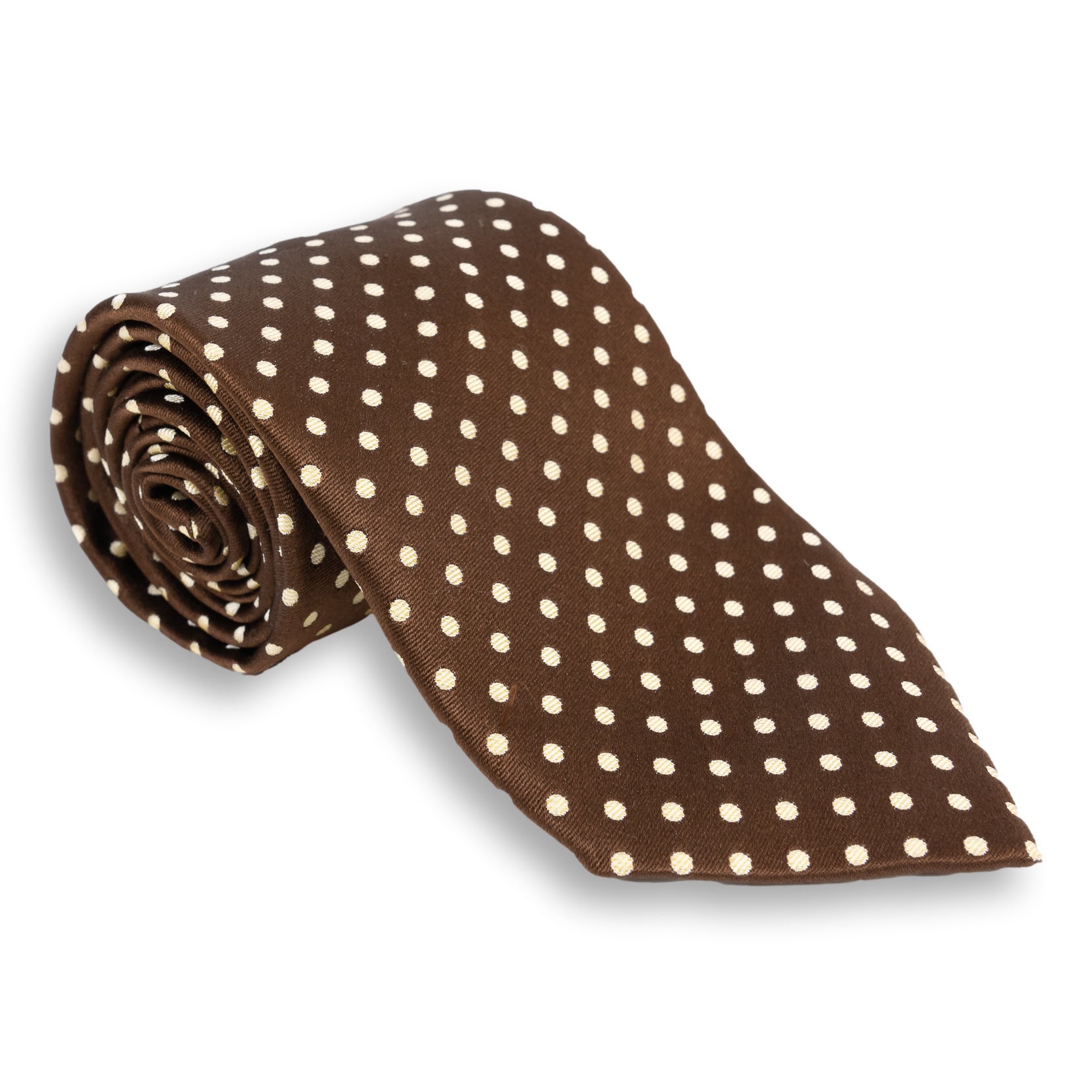 White Dot Woven Silk Tie