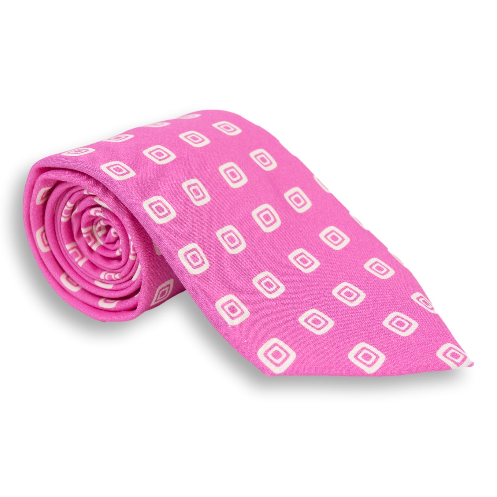 Abstract Multi-Square Silk Print Tie