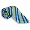 Sage, Navy, and Light Blue Silk Reppe Stripe Tie