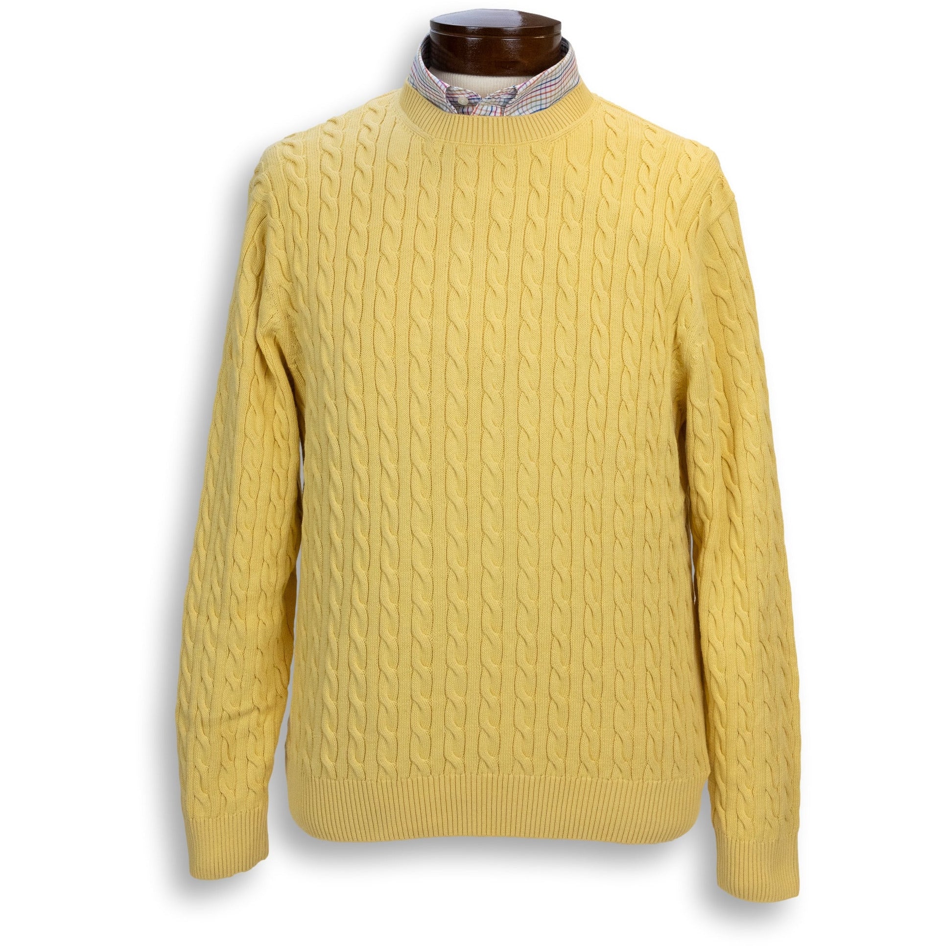 Pima Cotton Cable Crew Neck Sweater