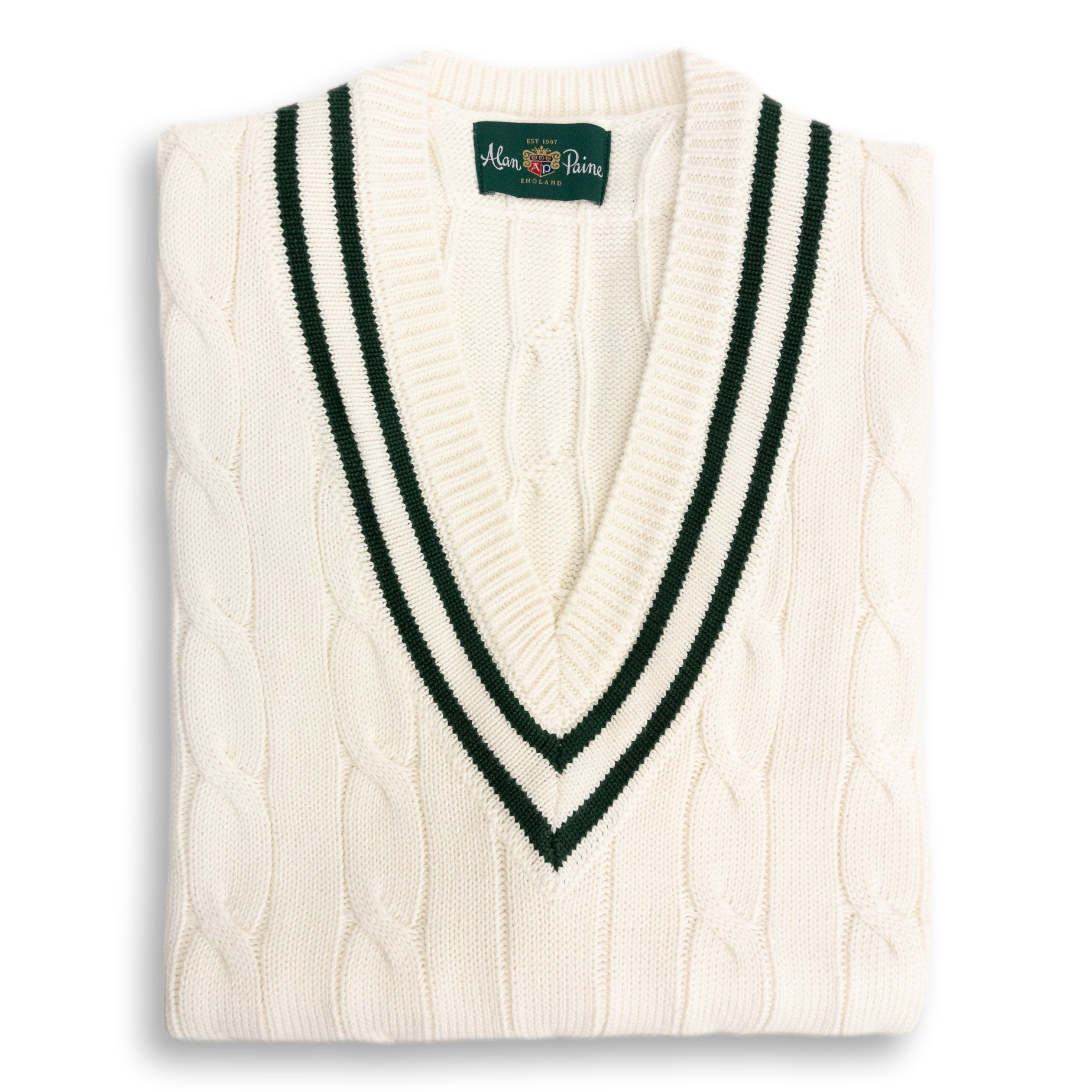 Chadbury Cricket V-Neck Cable Knit Sweater Vest