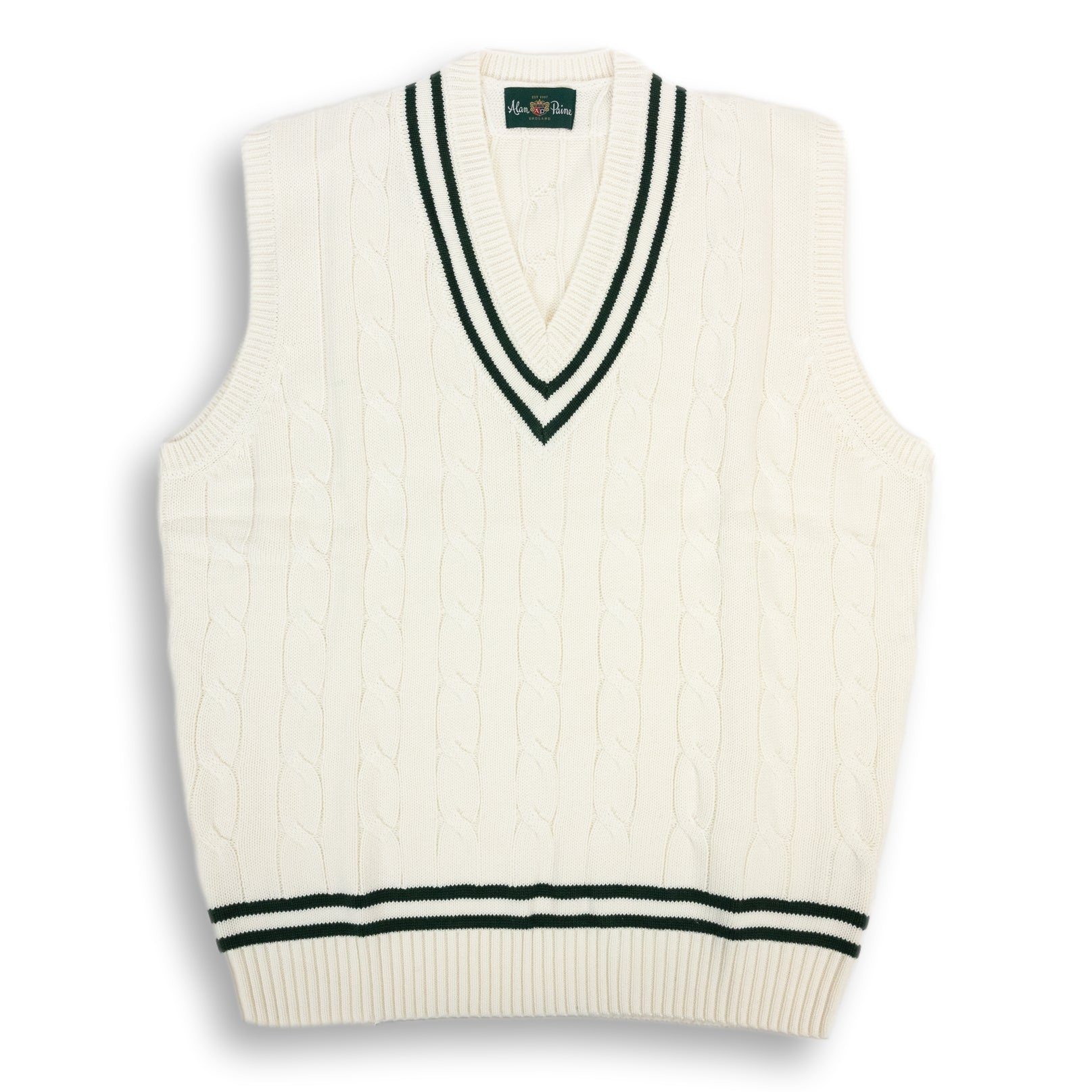 Chadbury Cricket V-Neck Cable Knit Sweater Vest