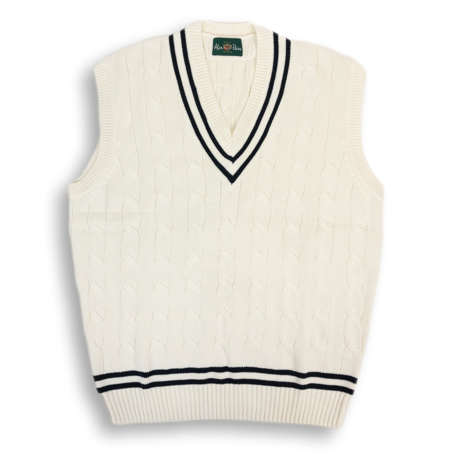 Chadbury Cricket V-Neck Cable Knit Sweater Vest