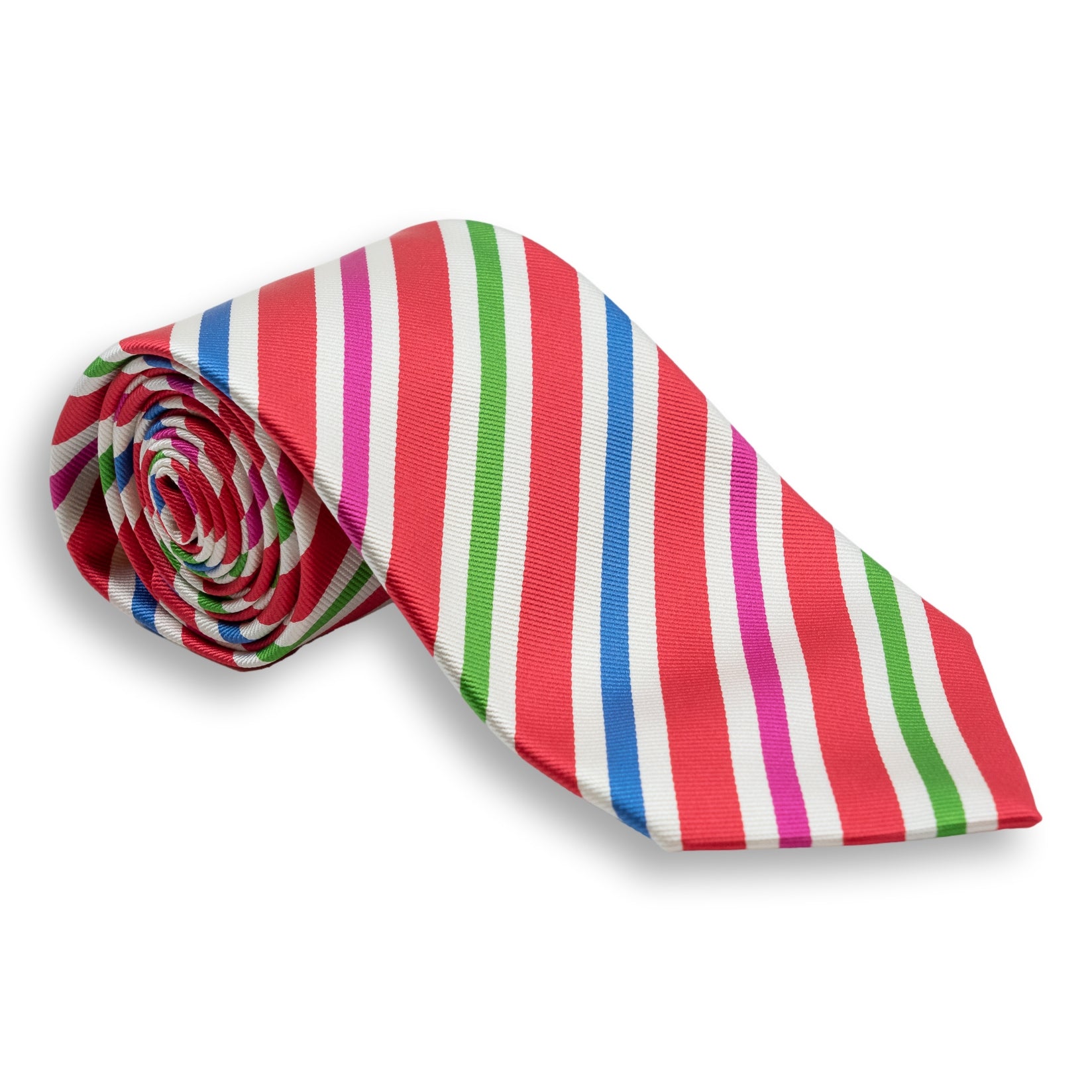 Multicolored Fun Repp Stripe Silk Tie