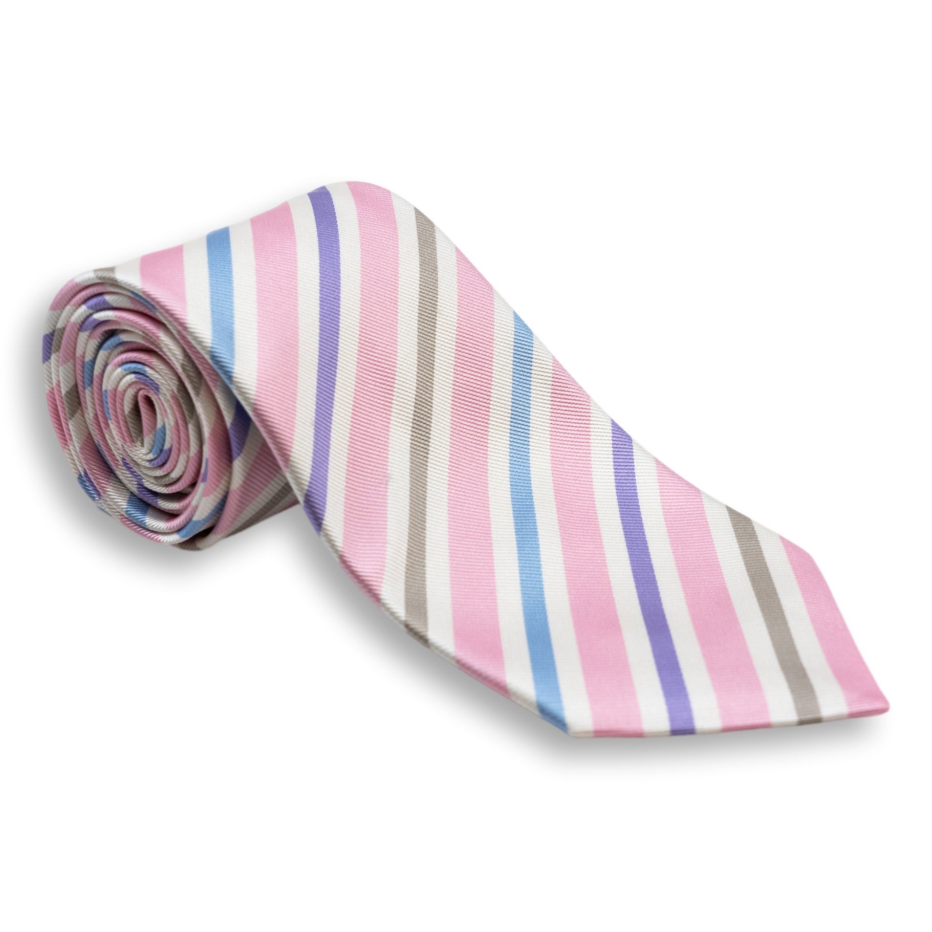 Multicolored Fun Repp Stripe Silk Tie