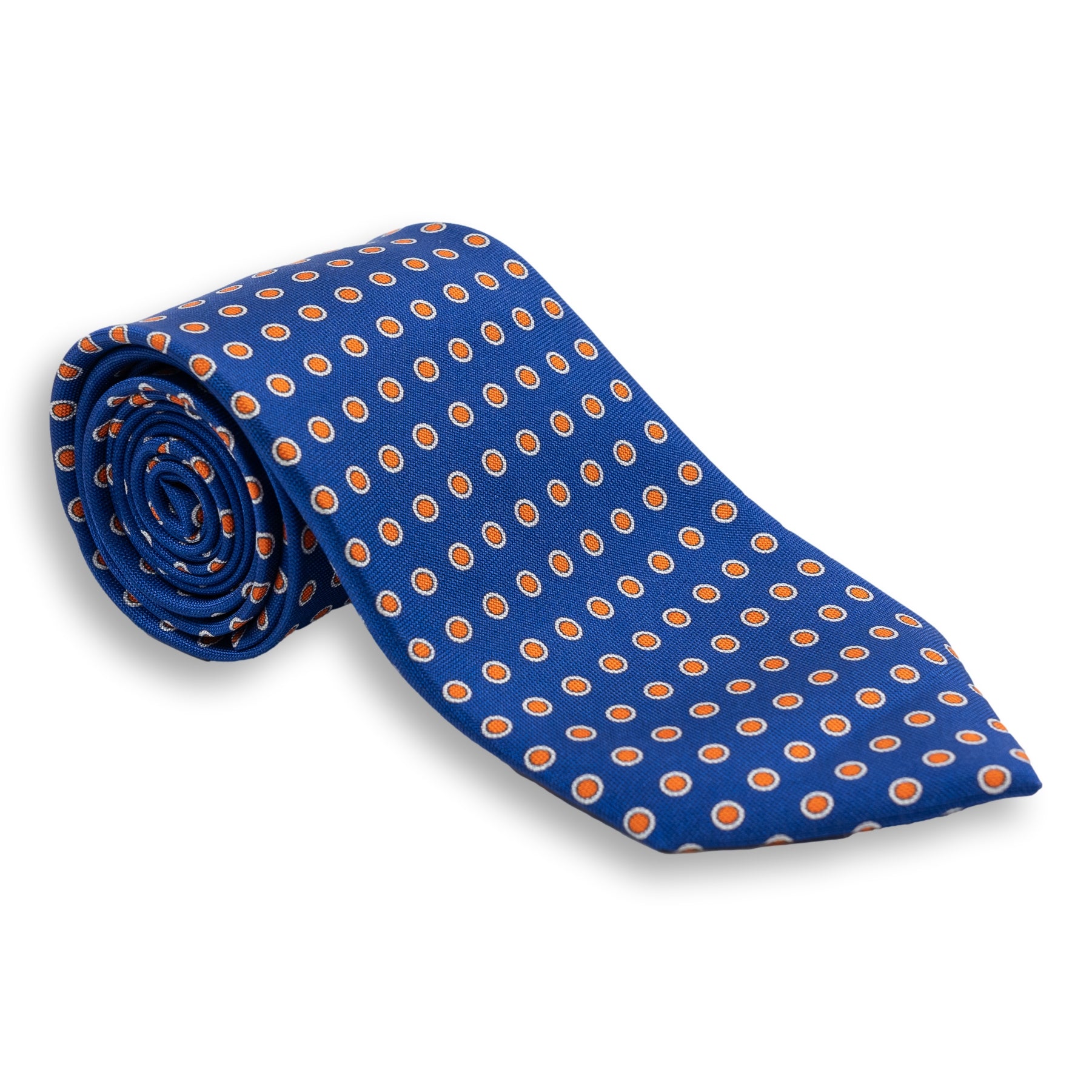 White Bordered Dot Silk Tie