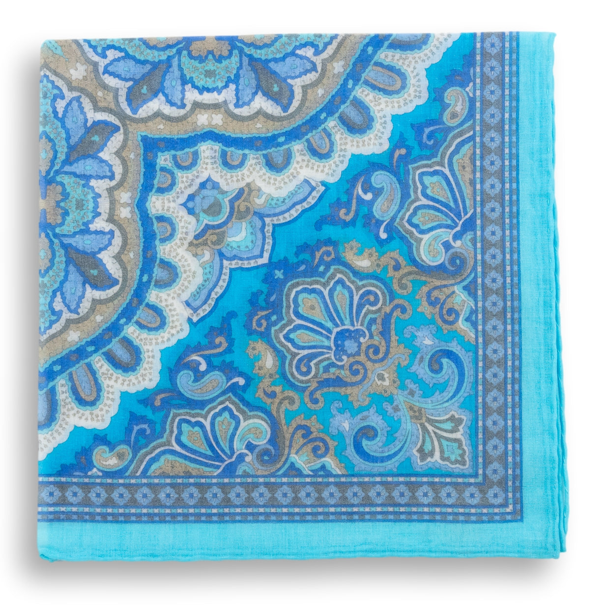 Medallion Fleur Cotton Pocket Square