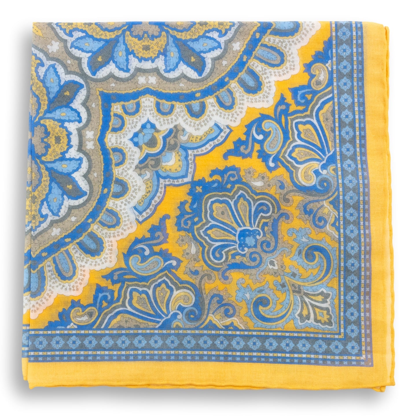 Medallion Fleur Cotton Pocket Square