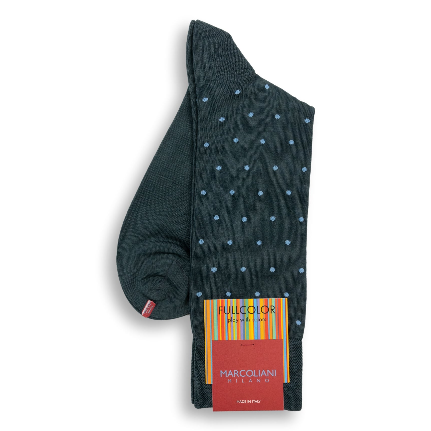 Pima Cotton Polka Dot Mid-Calf Dress Socks