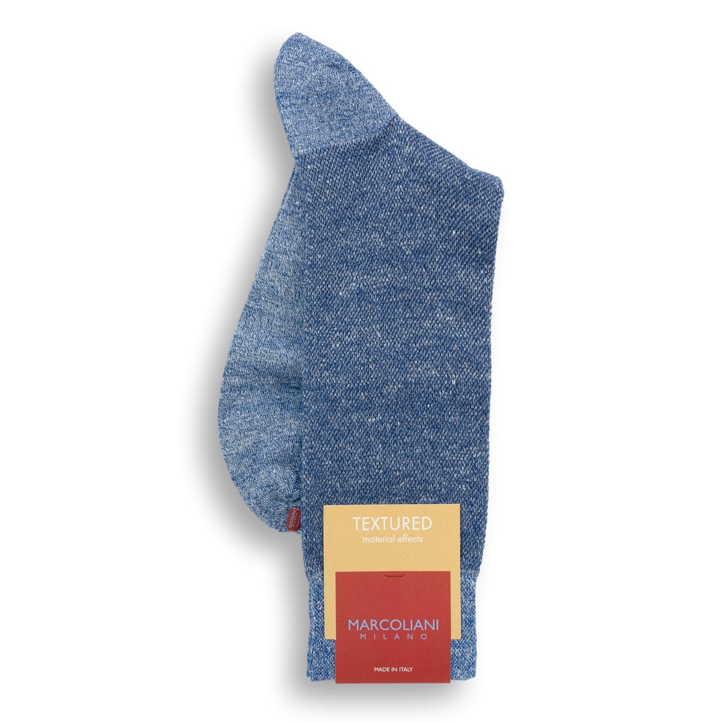 Linen Cotton Blend Piqué Mid-Calf Dress Socks