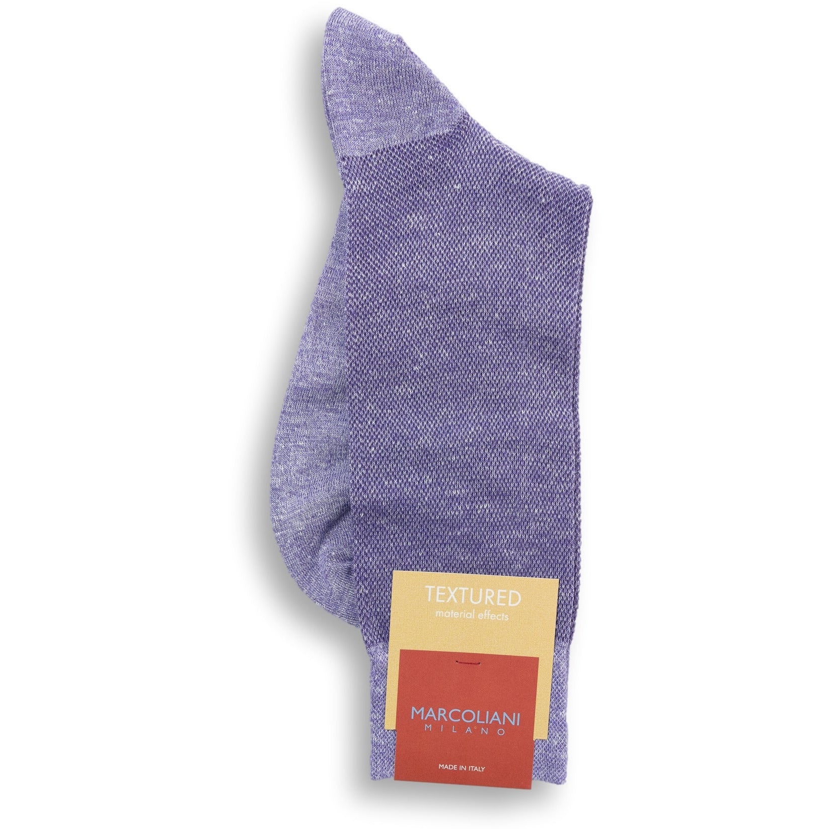 Linen Cotton Blend Piqué Mid-Calf Dress Socks