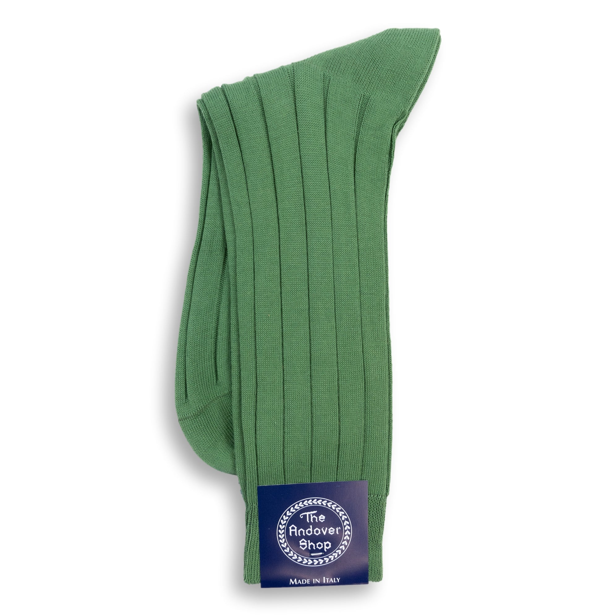 Mid-Calf Ribbed Cotton Dress Sock