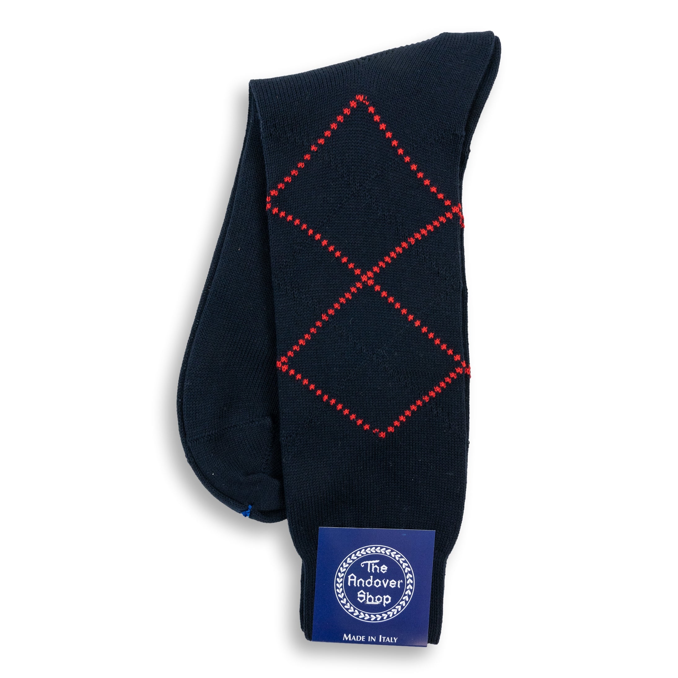 Mid-Calf Cotton Argyle Dress Sock