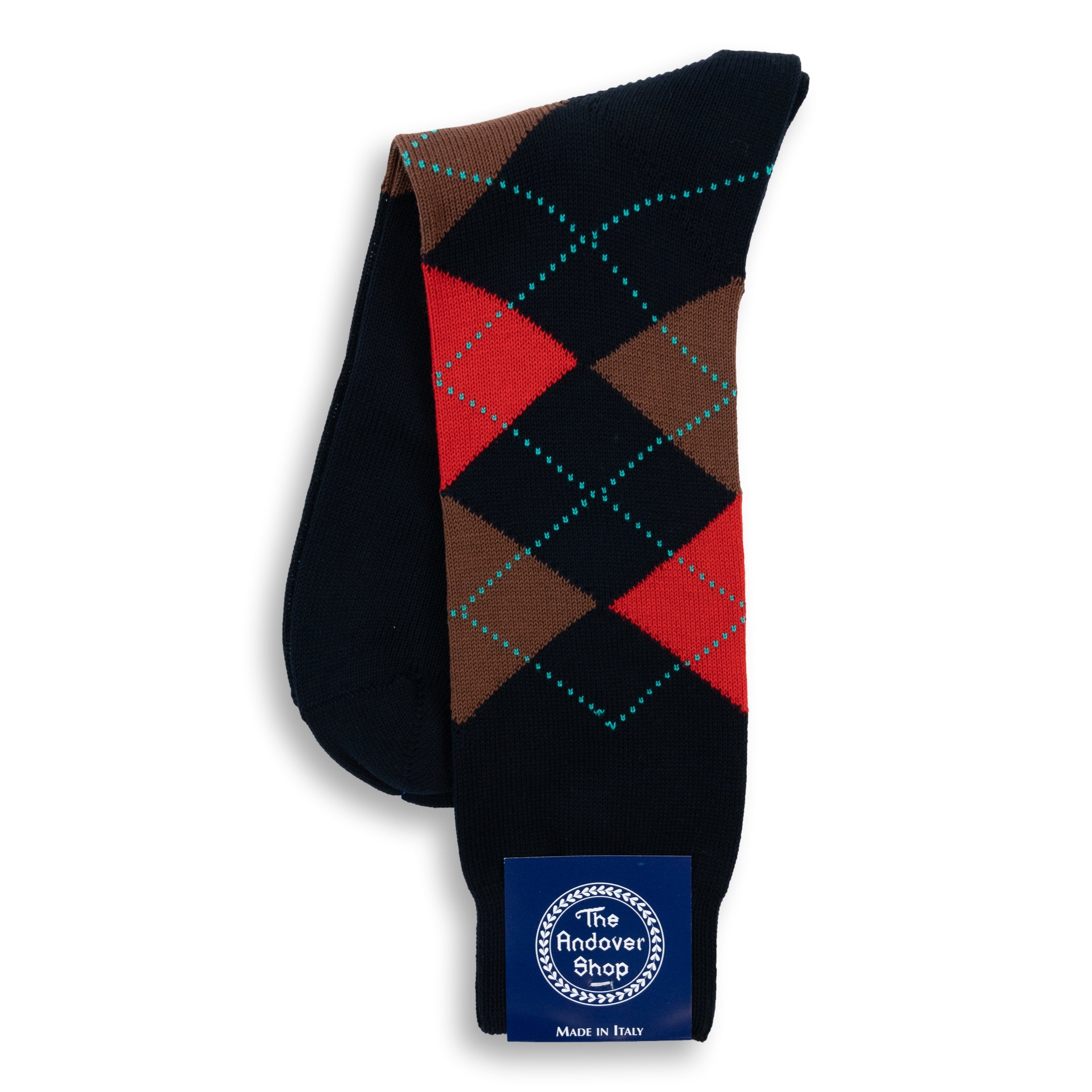 Mid-Calf Cotton Argyle Dress Sock