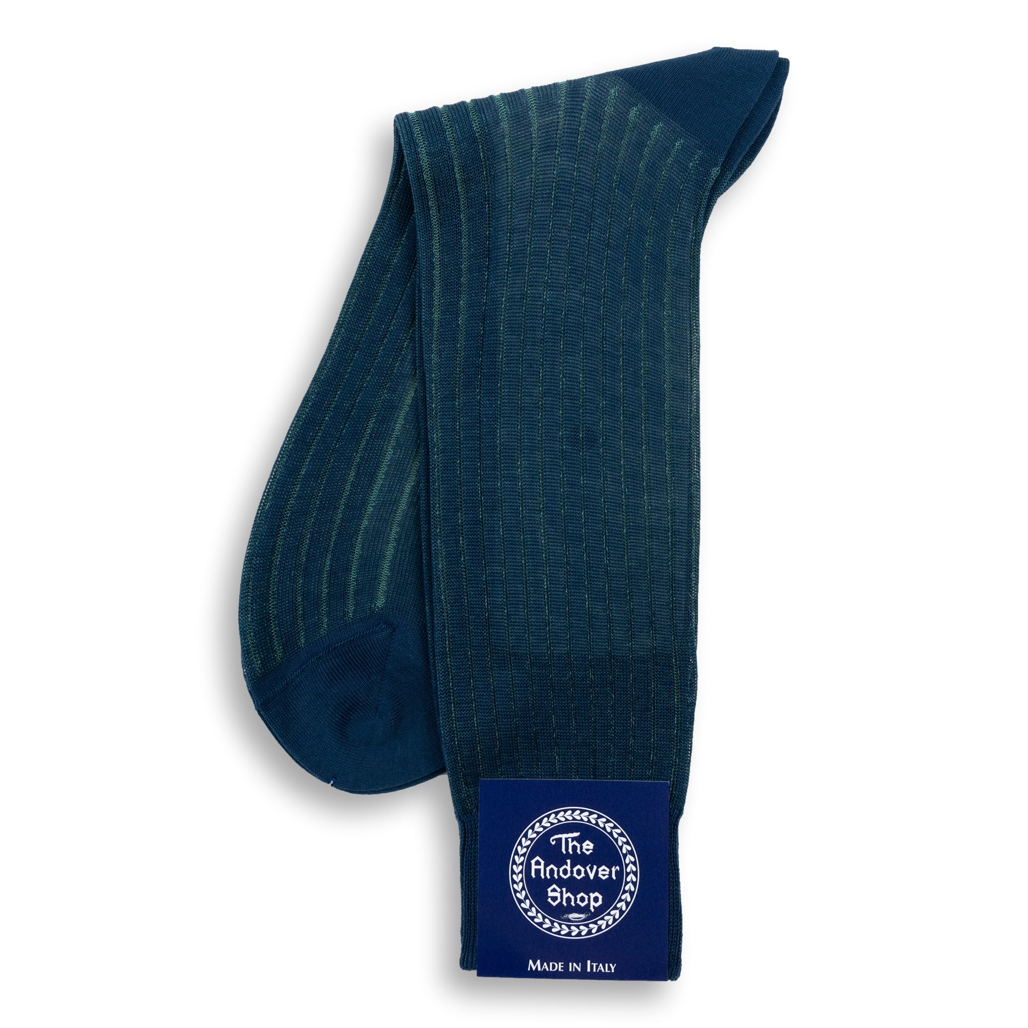 Mid-Calf Cotton Shadow Ribbed Dress Sock