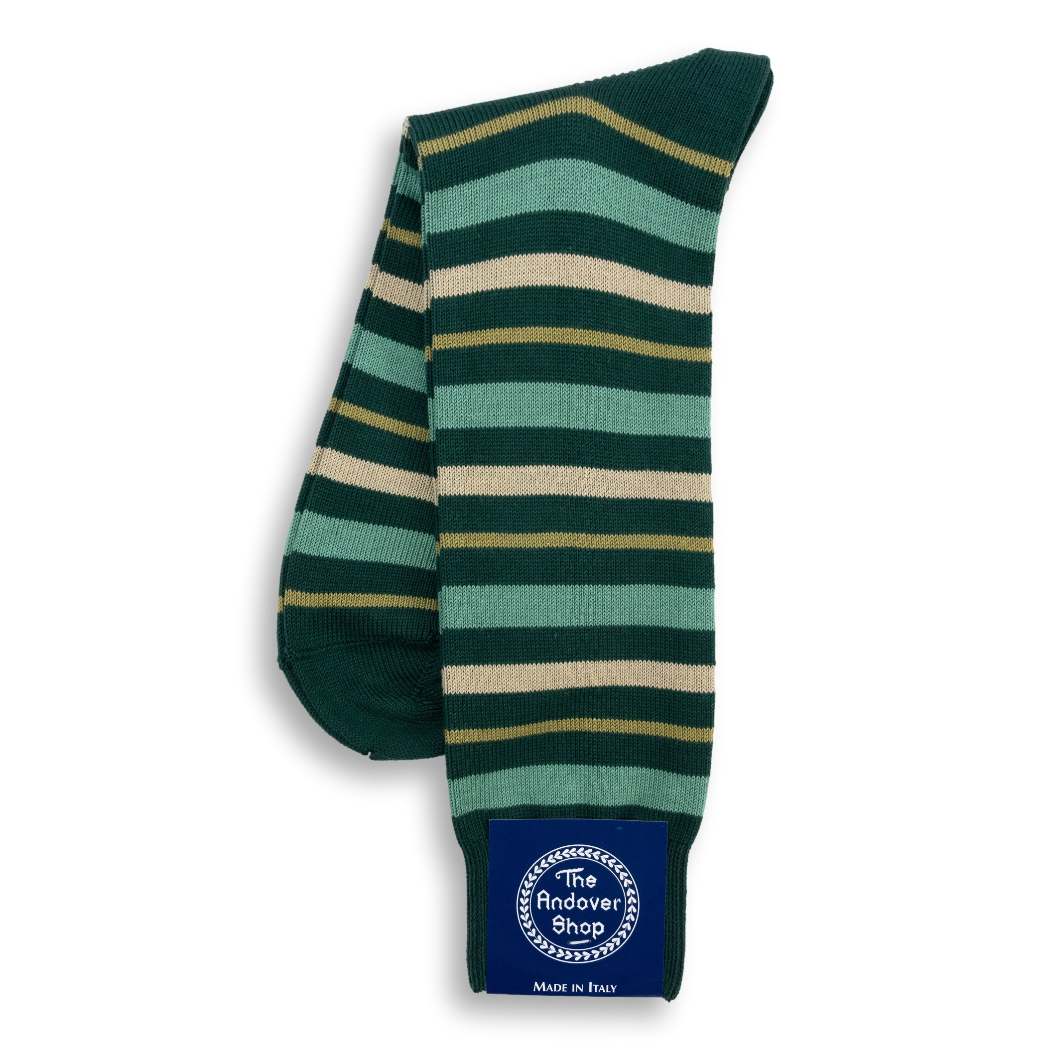 Mid-Calf Cotton Multi-Stripe Dress Sock