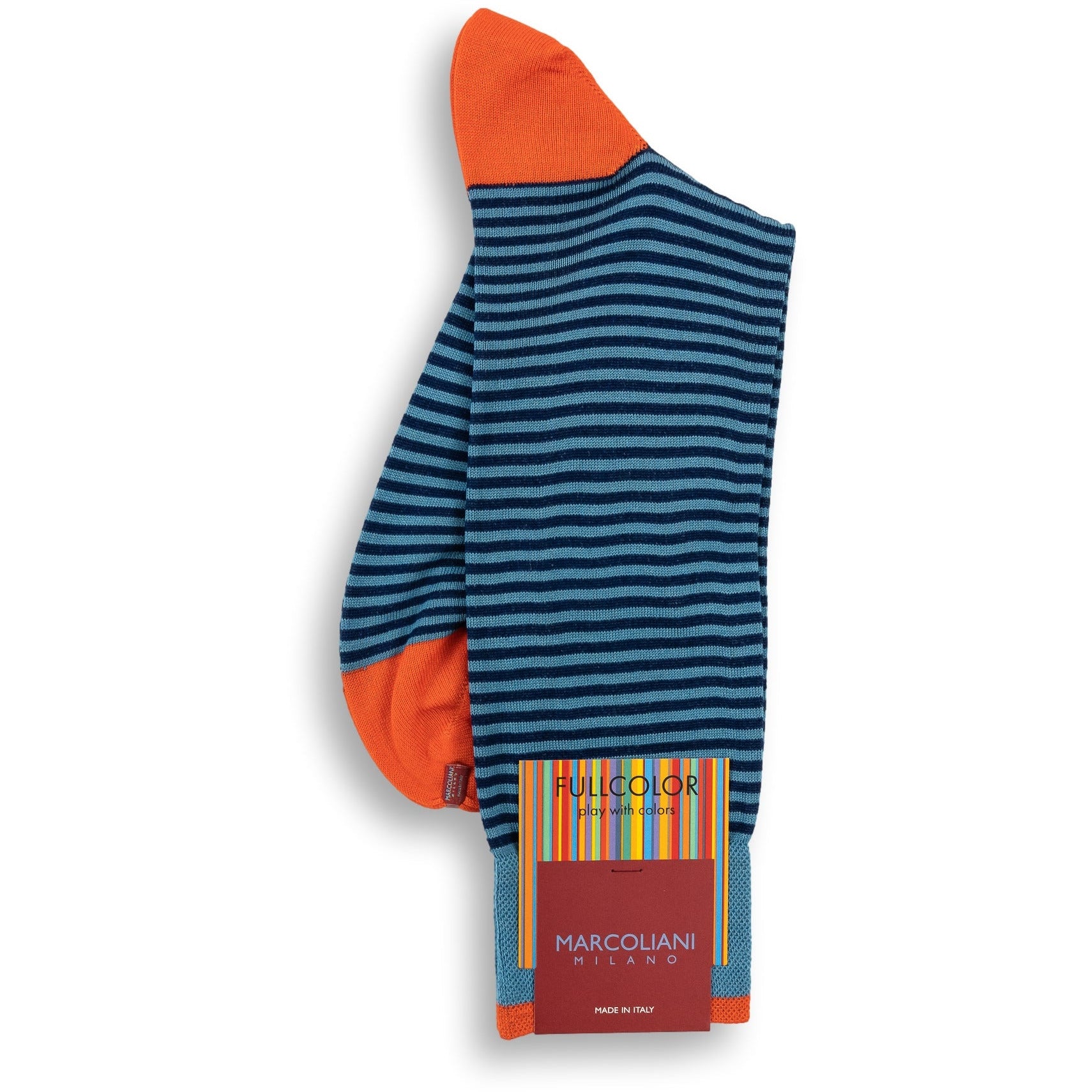 Pima Cotton Palio Stripe Mid-Calf Dress Socks