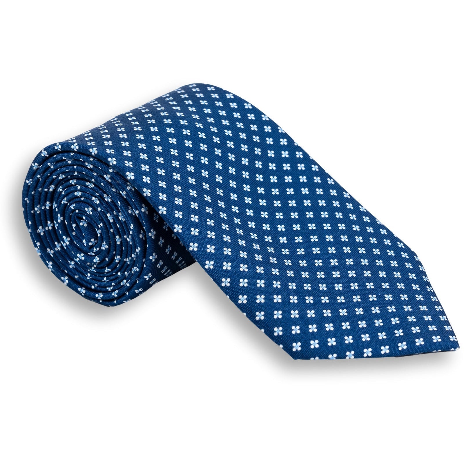 Abstract Flower Motif Silk Print Tie