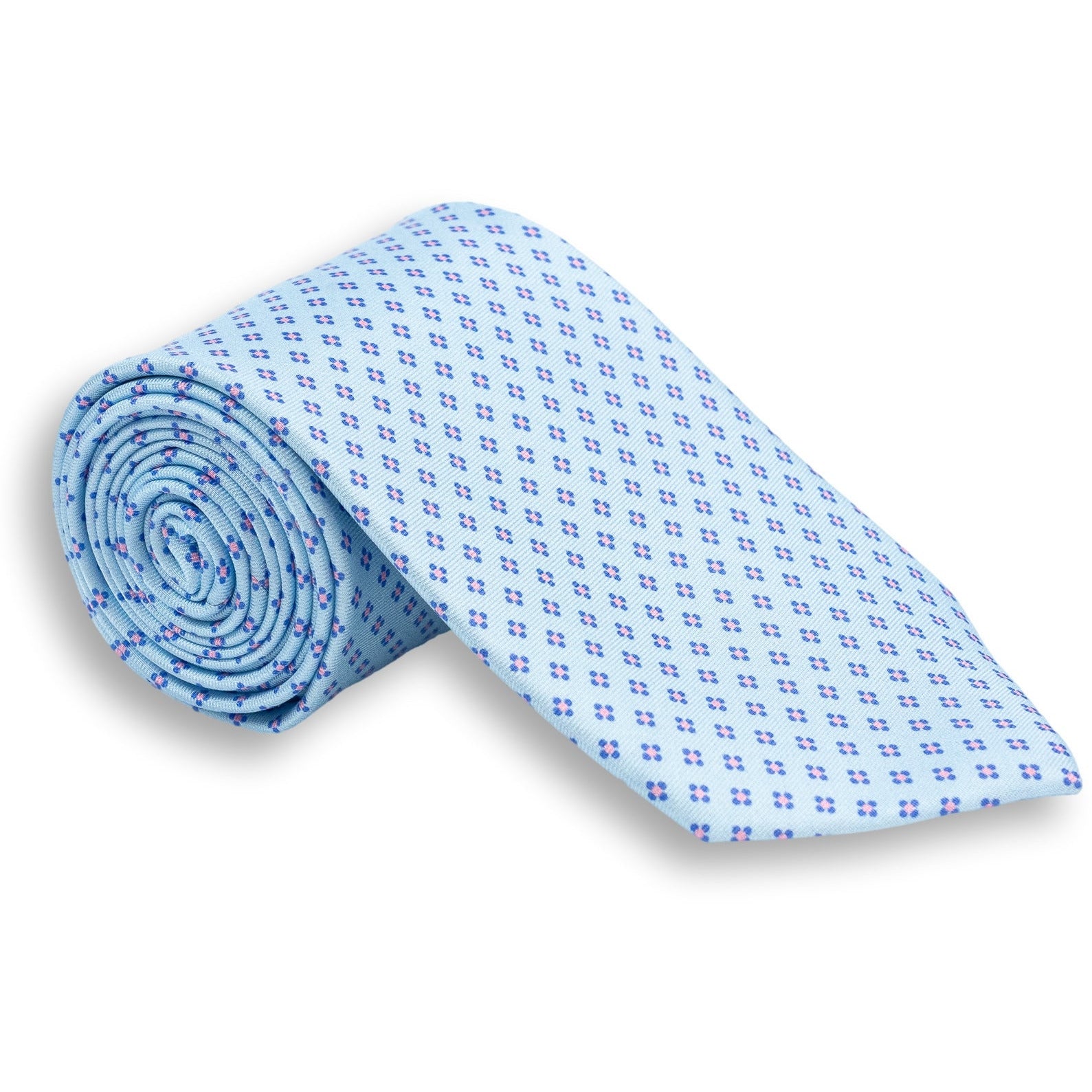 Abstract Flower Motif Silk Print Tie