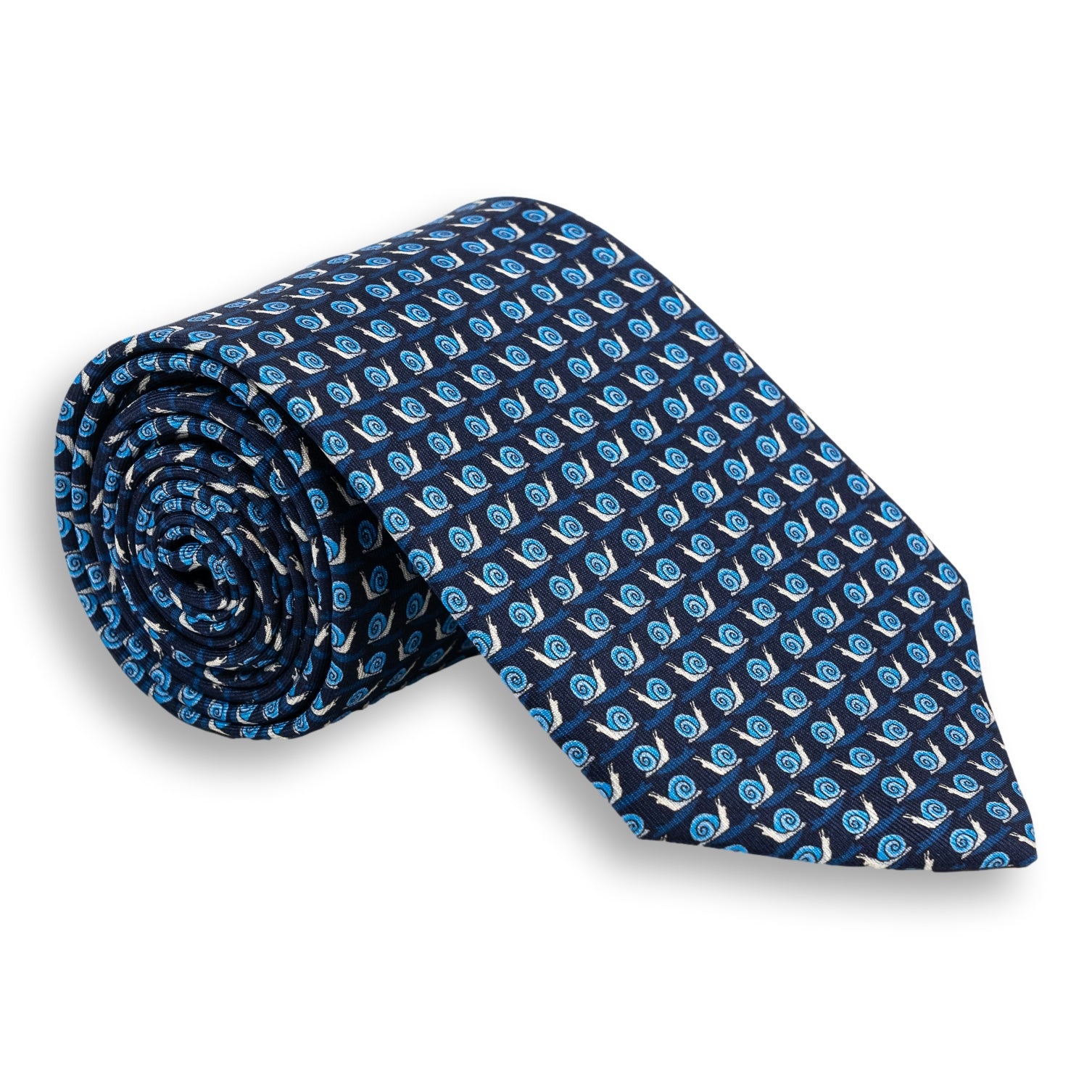 Snail Pattern Silk Print Tie