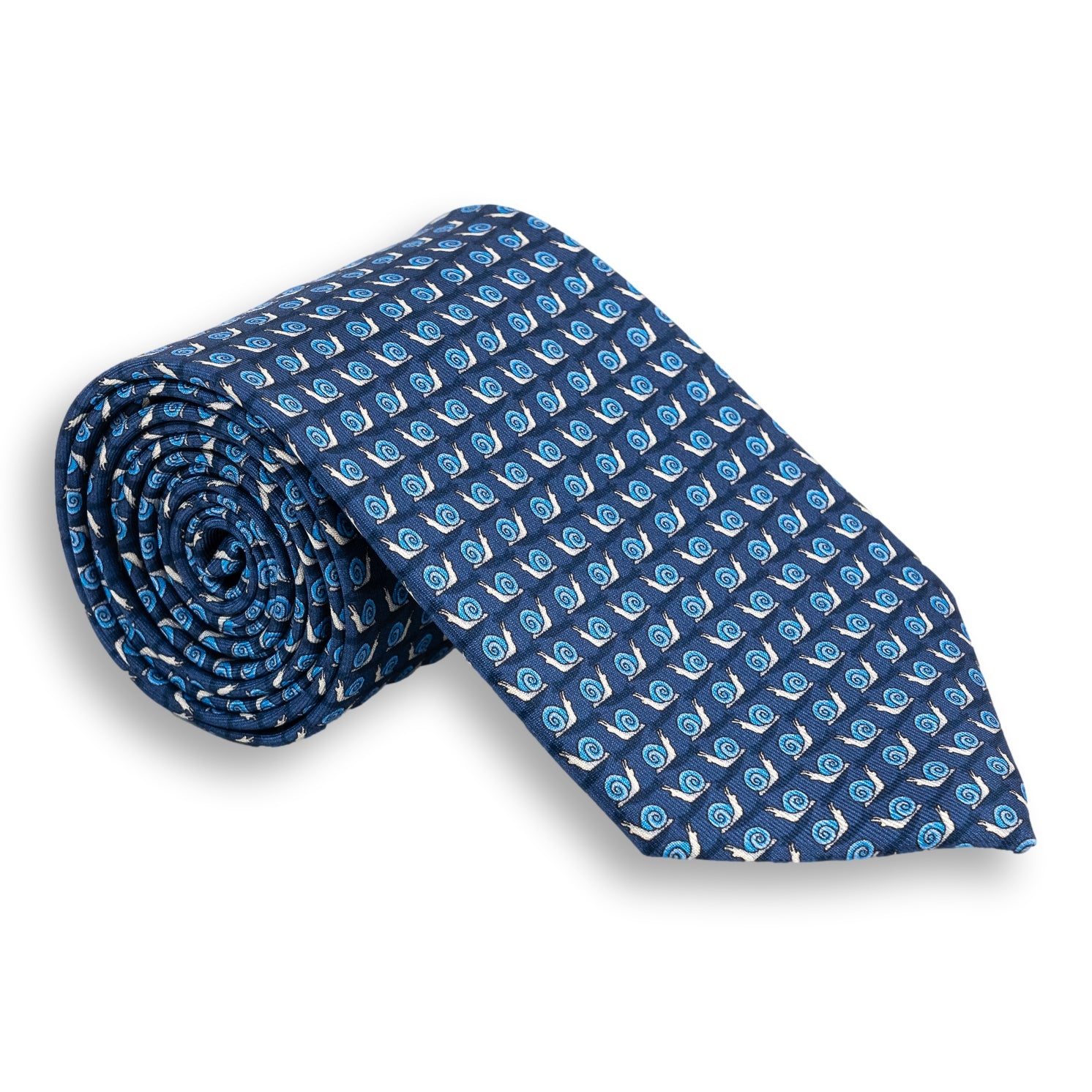 Snail Pattern Silk Print Tie