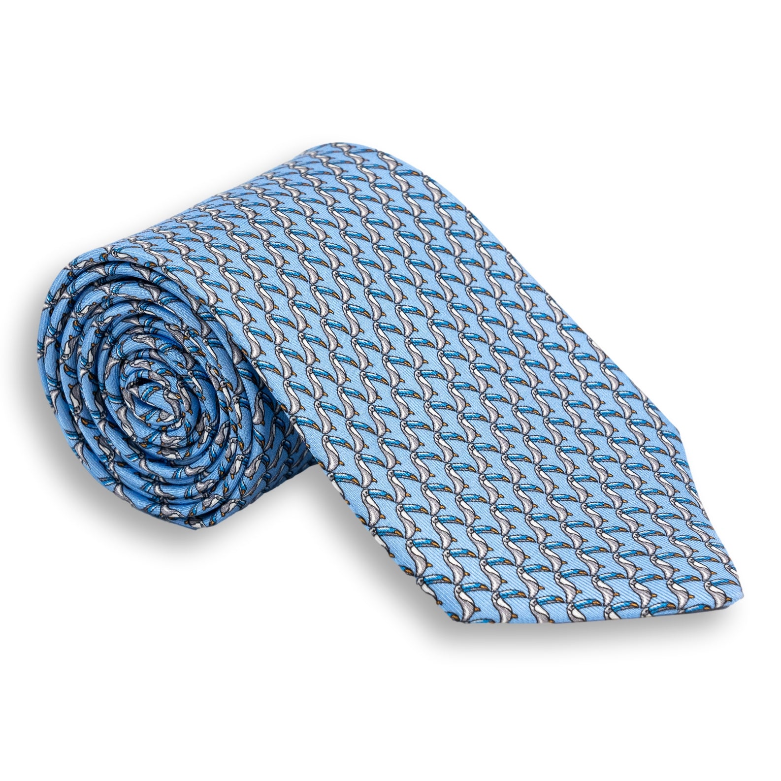 Toucan Pattern Silk Print Tie