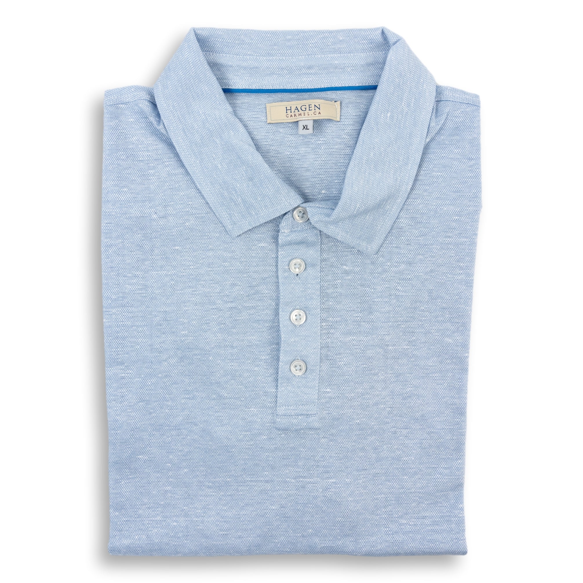 Cotton and Linen Blend Pique Polo