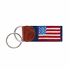 Navy American Flag Needlepoint Key Fob