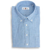 Sky Blue Linen Check Button Down Sport Shirt