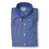 Blue with White Stripe Button Down Sport Shirt