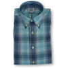 Teal and Navy Plaid Button Down Sport Shirt