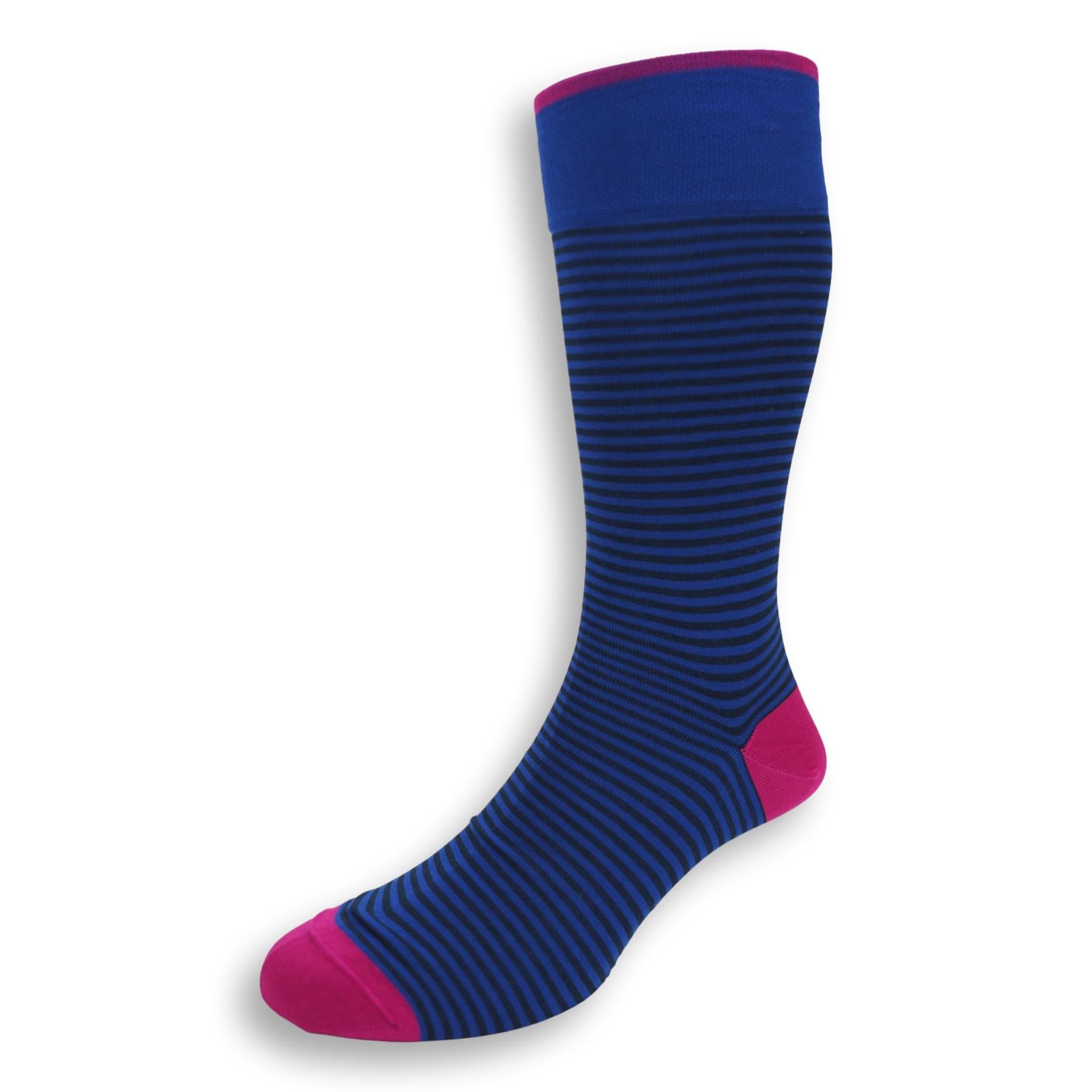 Pima Cotton Palio Stripe Mid-Calf Dress Socks