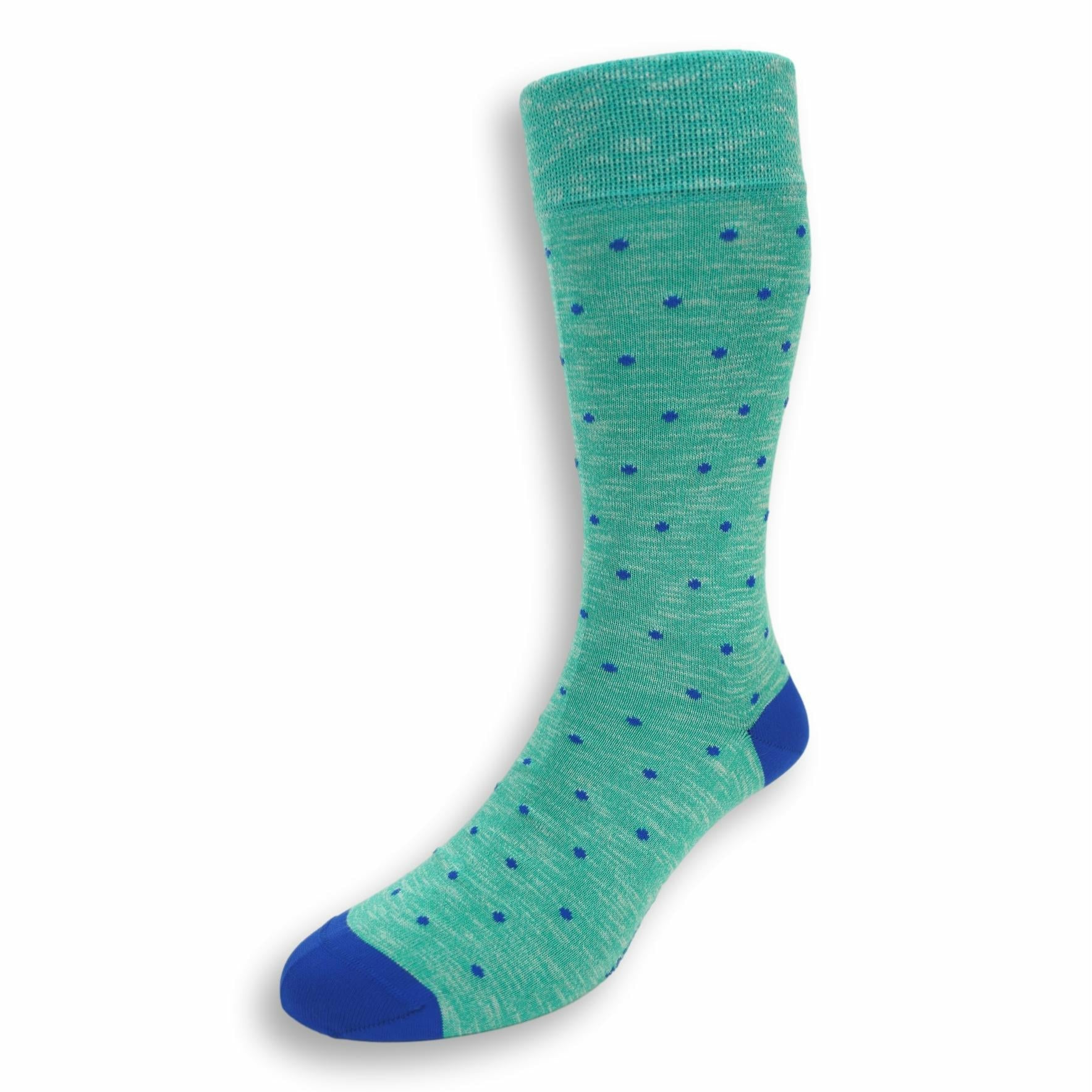 Pima Cotton Fluo Polka Dots Mid-Calf Dress Socks