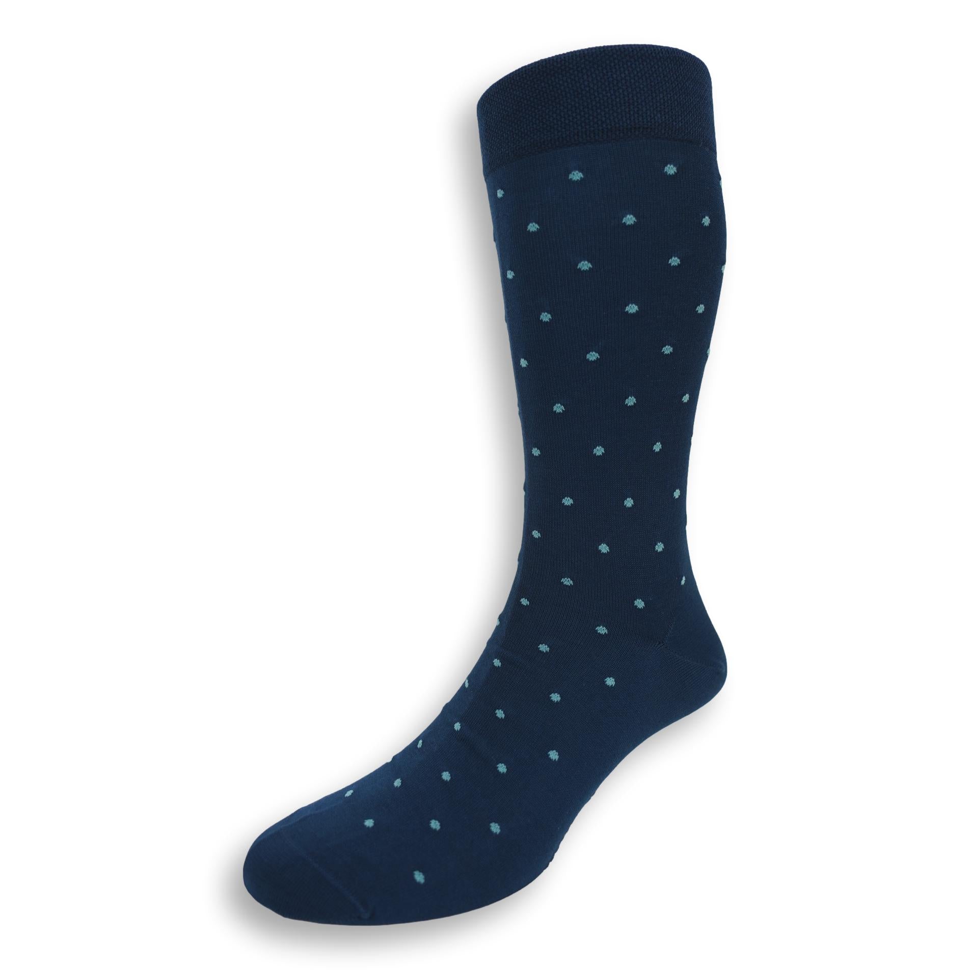 Pima Cotton Polka Dot Over the Calf Dress Socks