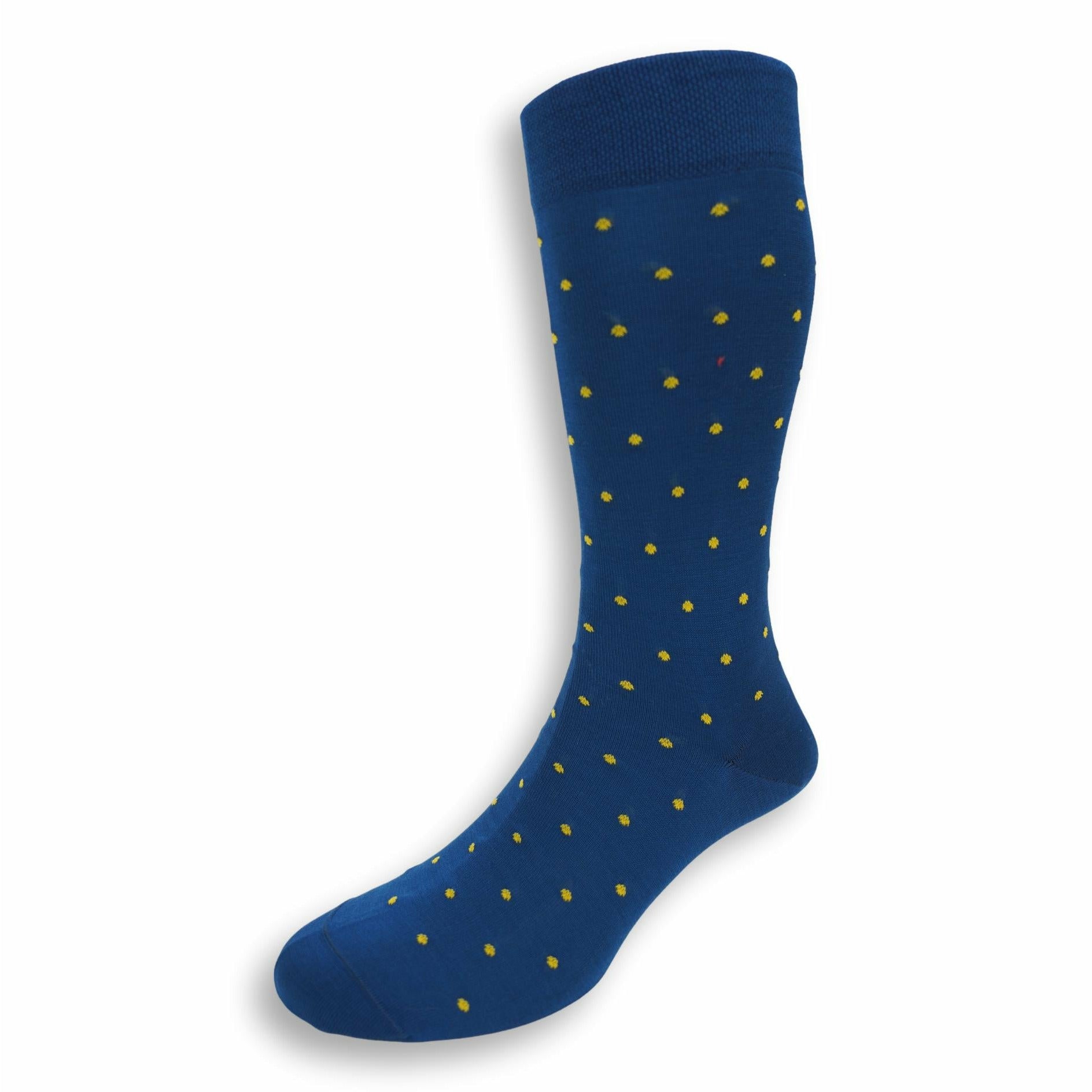 Pima Cotton Polka Dot Mid-Calf Dress Socks