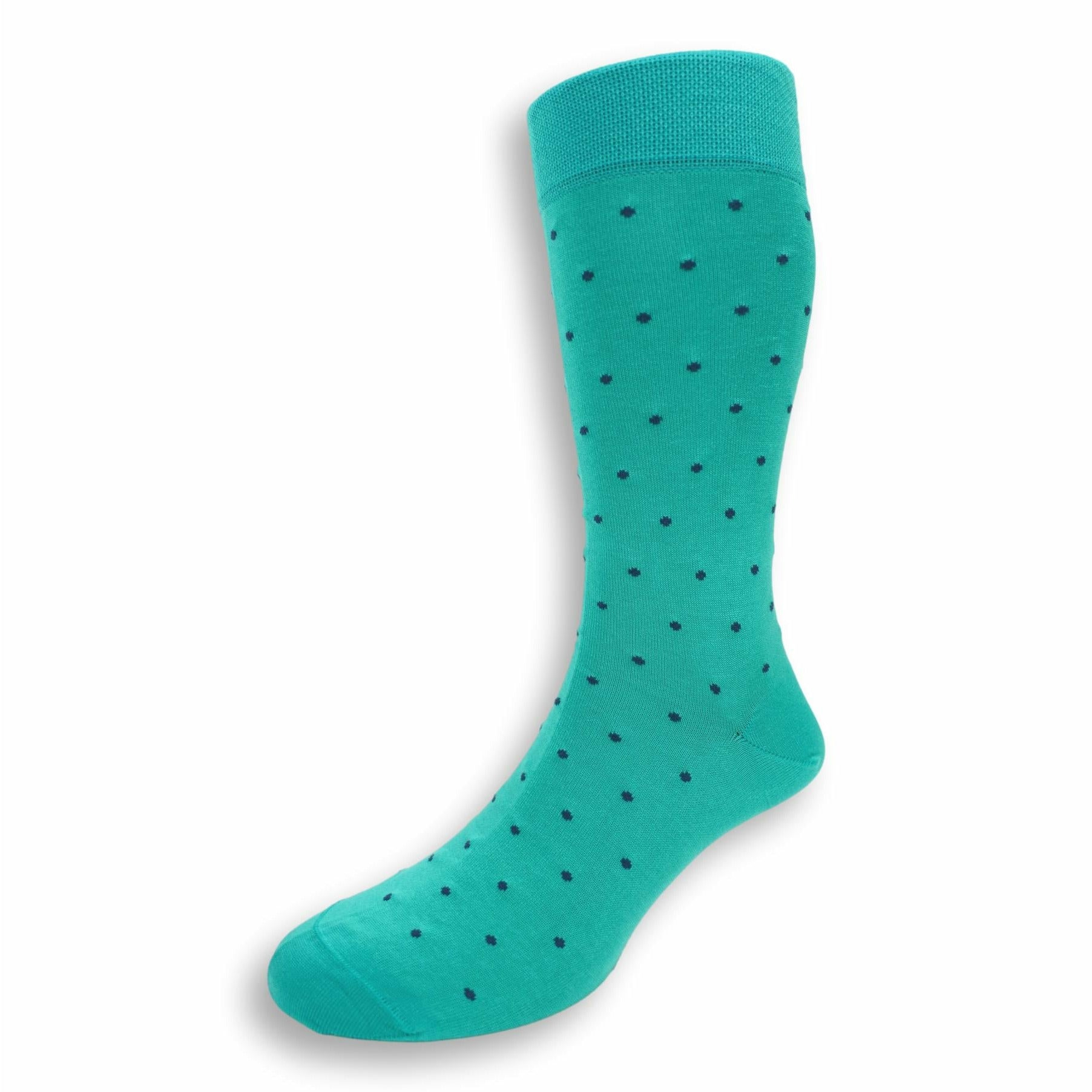 Pima Cotton Polka Dot Mid-Calf Dress Socks