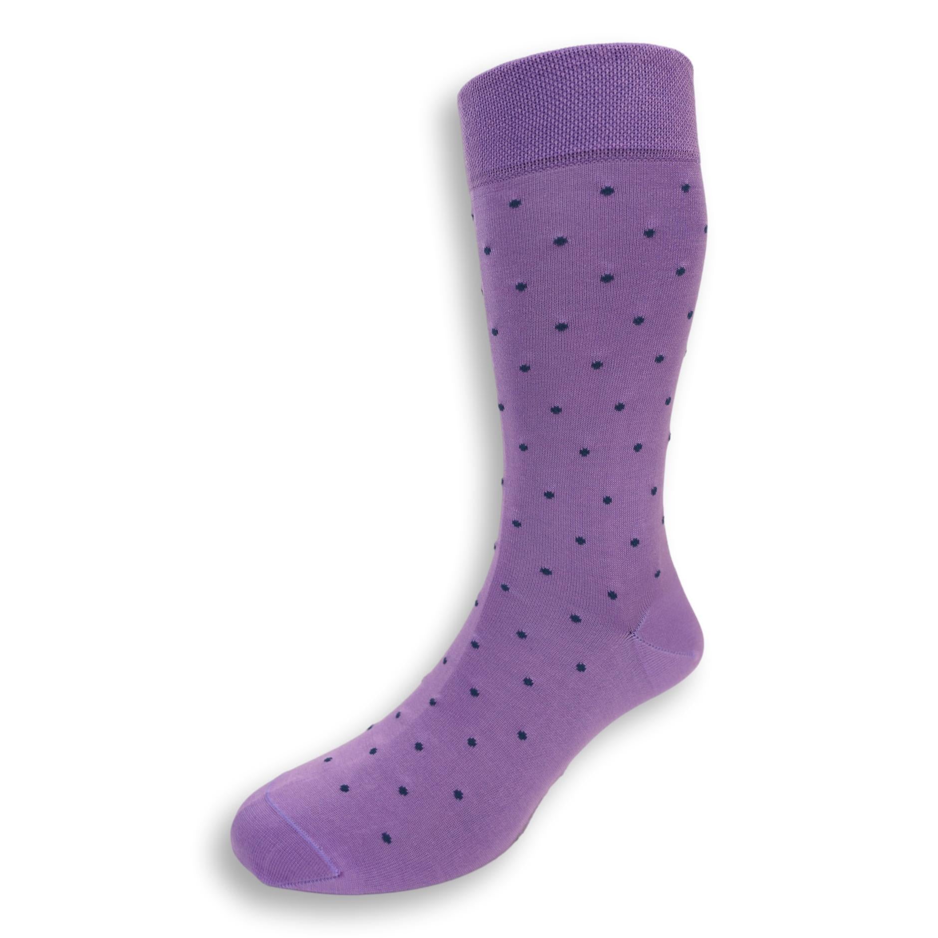 Pima Cotton Polka Dot Over the Calf Dress Socks