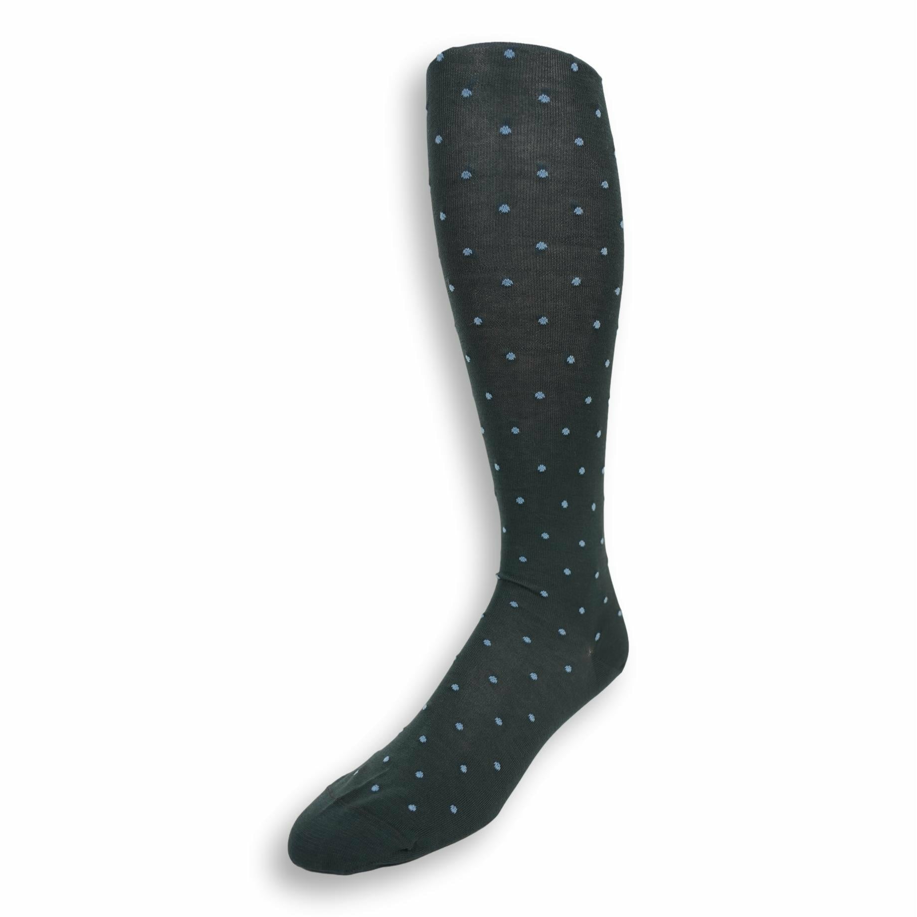 Pima Cotton Polka Dot Over the Calf Dress Socks